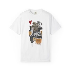 Unfading Love T-Shirt – Artistic Collage Graphic Tee