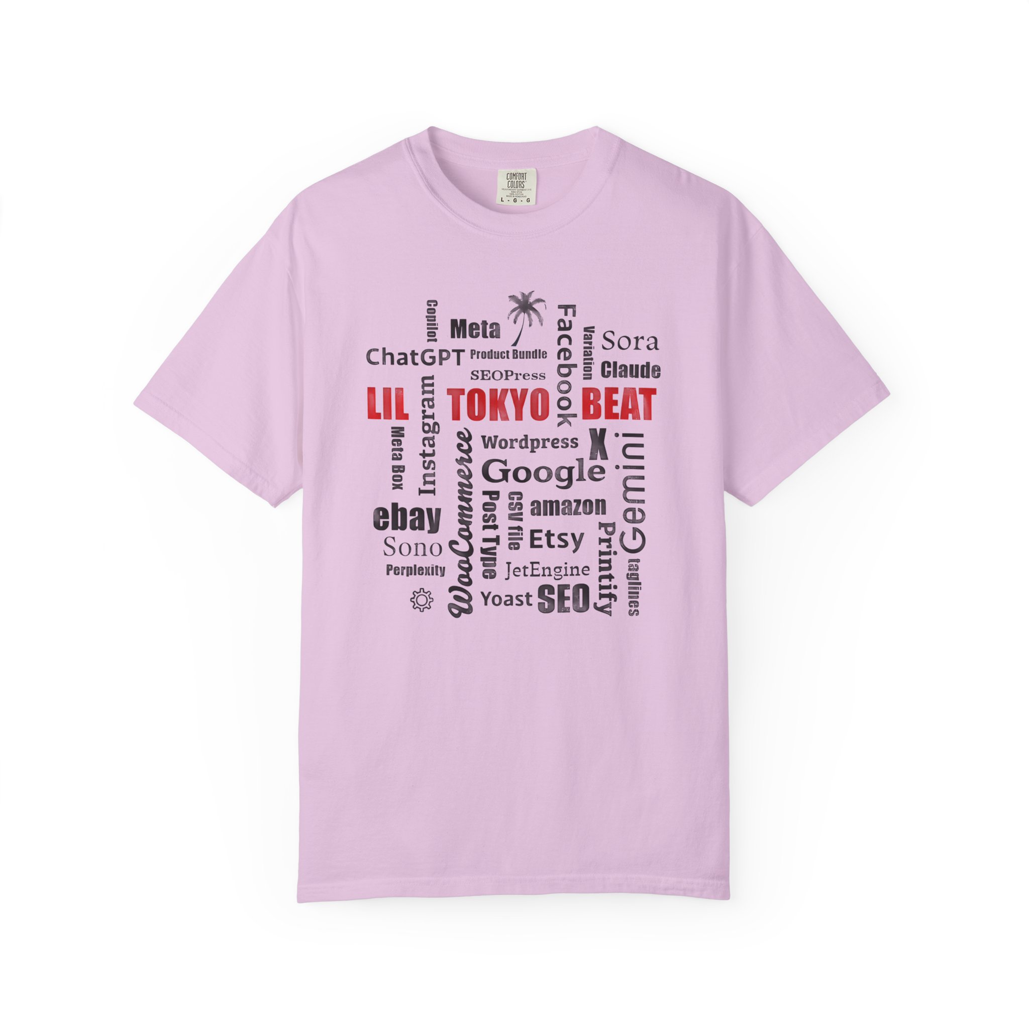 Tokyo Beat Word Cloud T-Shirt — Tech & SEO Graphic Tee, Letter Black - Image 10