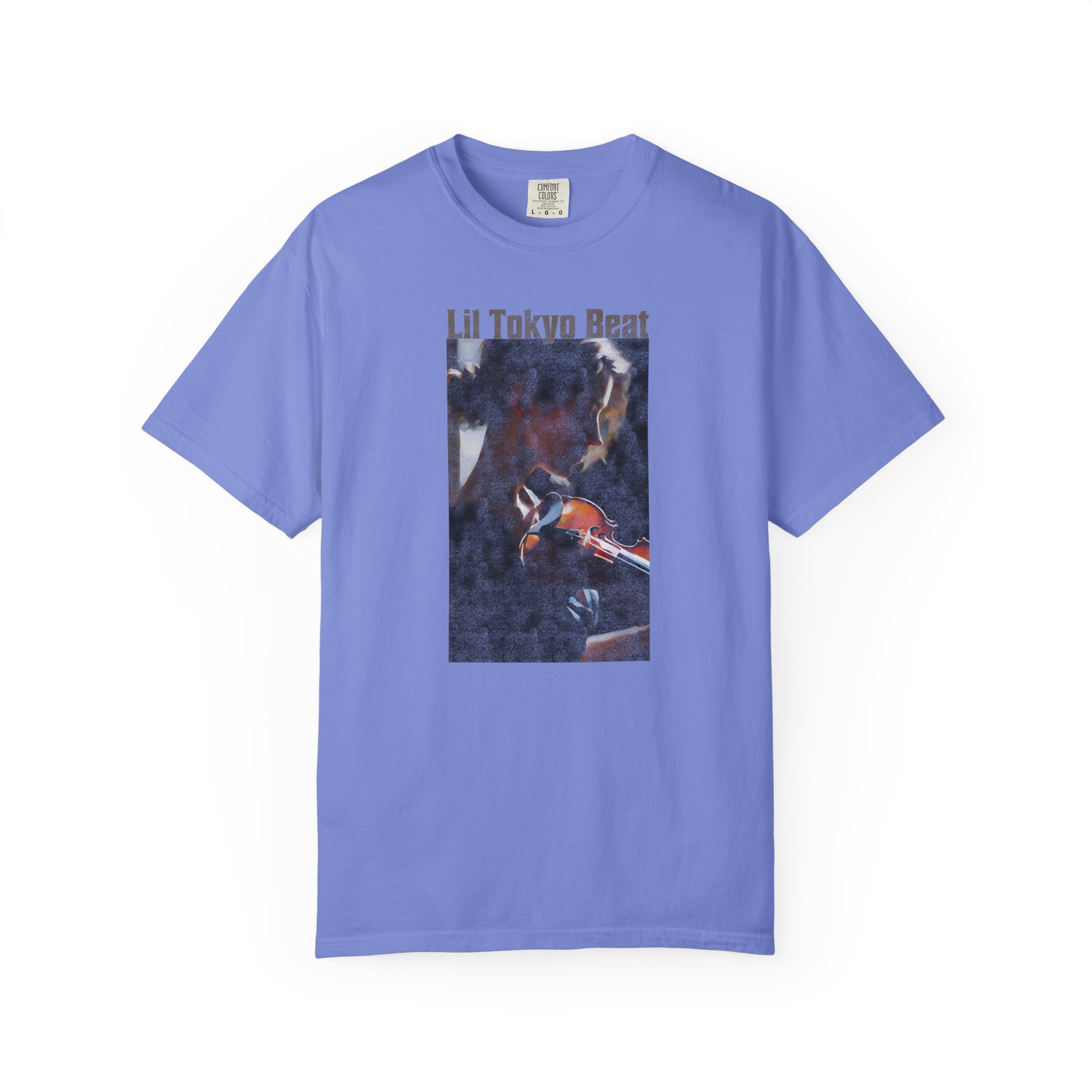 Lil Tokyo Beat Violin Art Tee, grunge Rust Color t-shirts, Emotional Music-Inspired Streetwear, Everyday Wear, t0 - Image 7