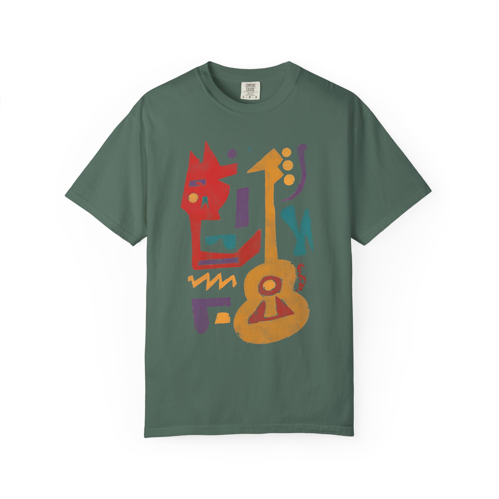 Colorful Guitar Abstract Music T-Shirt — Vibrant Guitar-Inspired Graphic Tee - Image 6