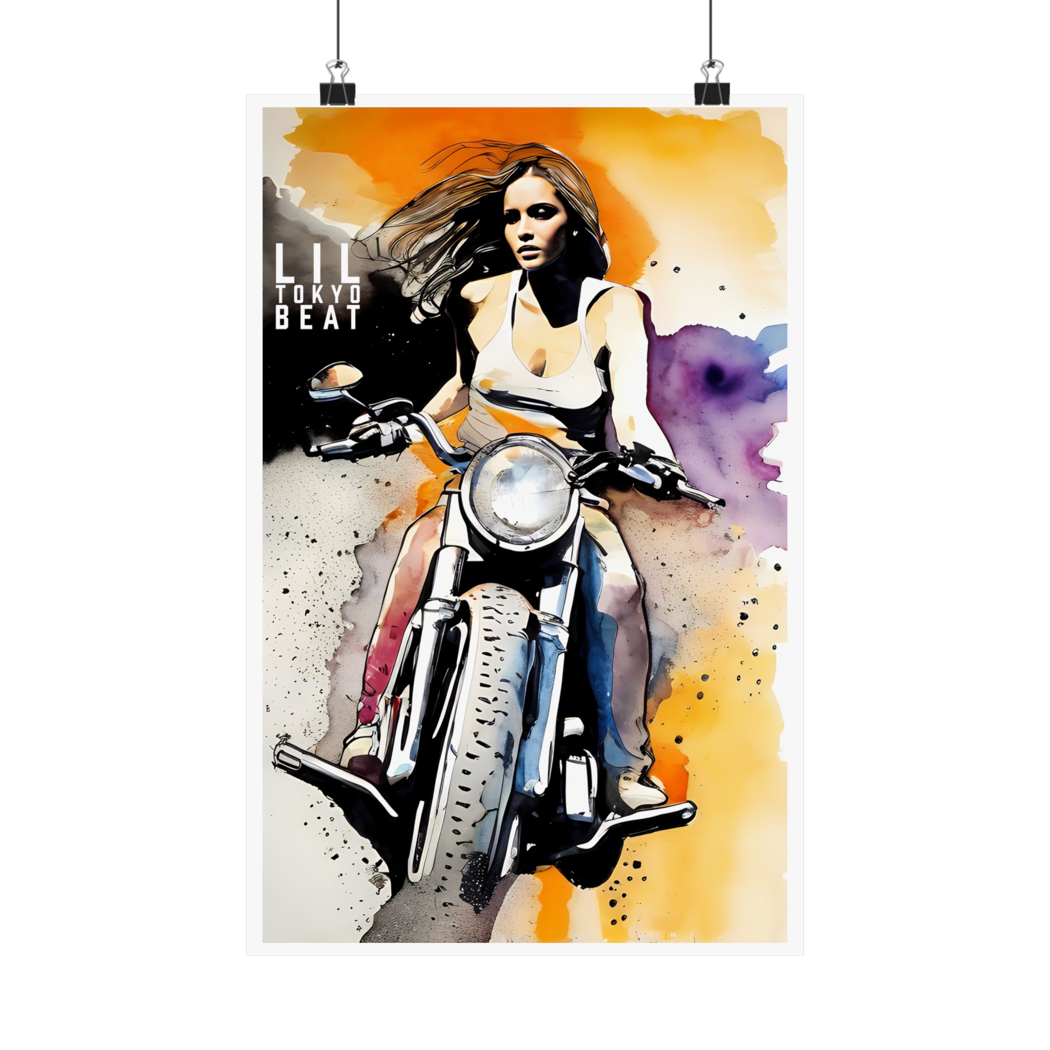 Motorcycle Girl Wall Art | Tokyo Street Style Poster - Image 4