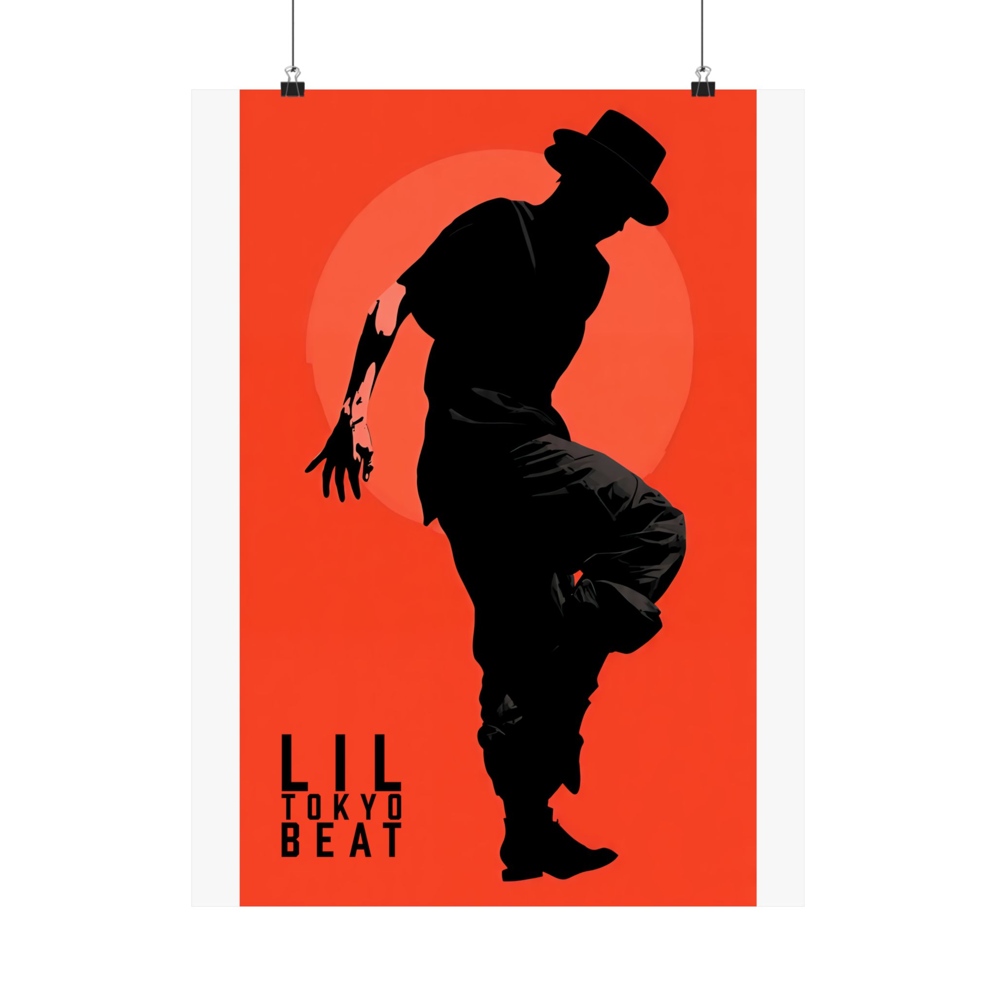 Modern Street Dancer Silhouette Poster | Bold Red Wall Art Print - Image 12