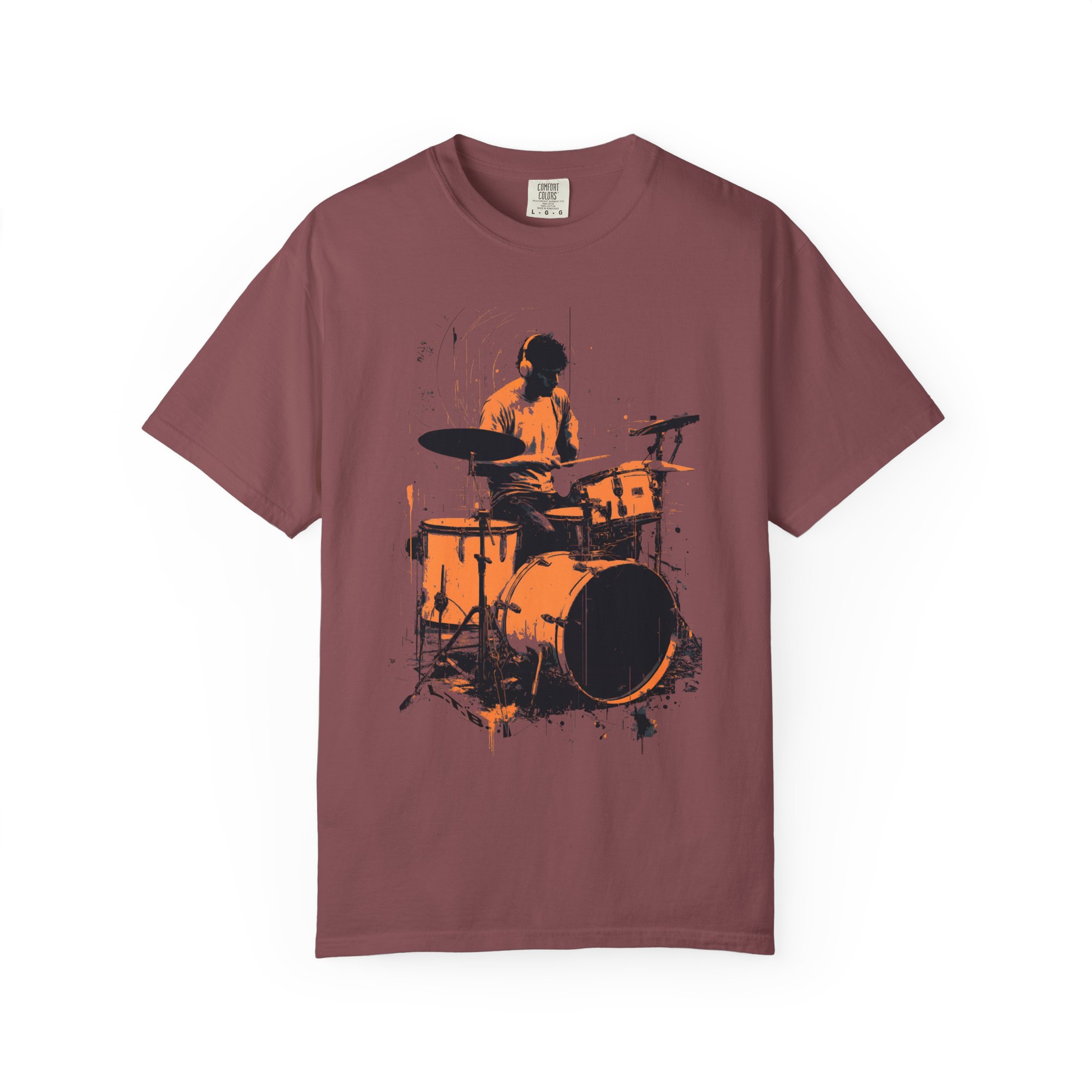Drummer Silhouette T-Shirt — Vintage Band Music Tee for Musicians & Fans - Image 2