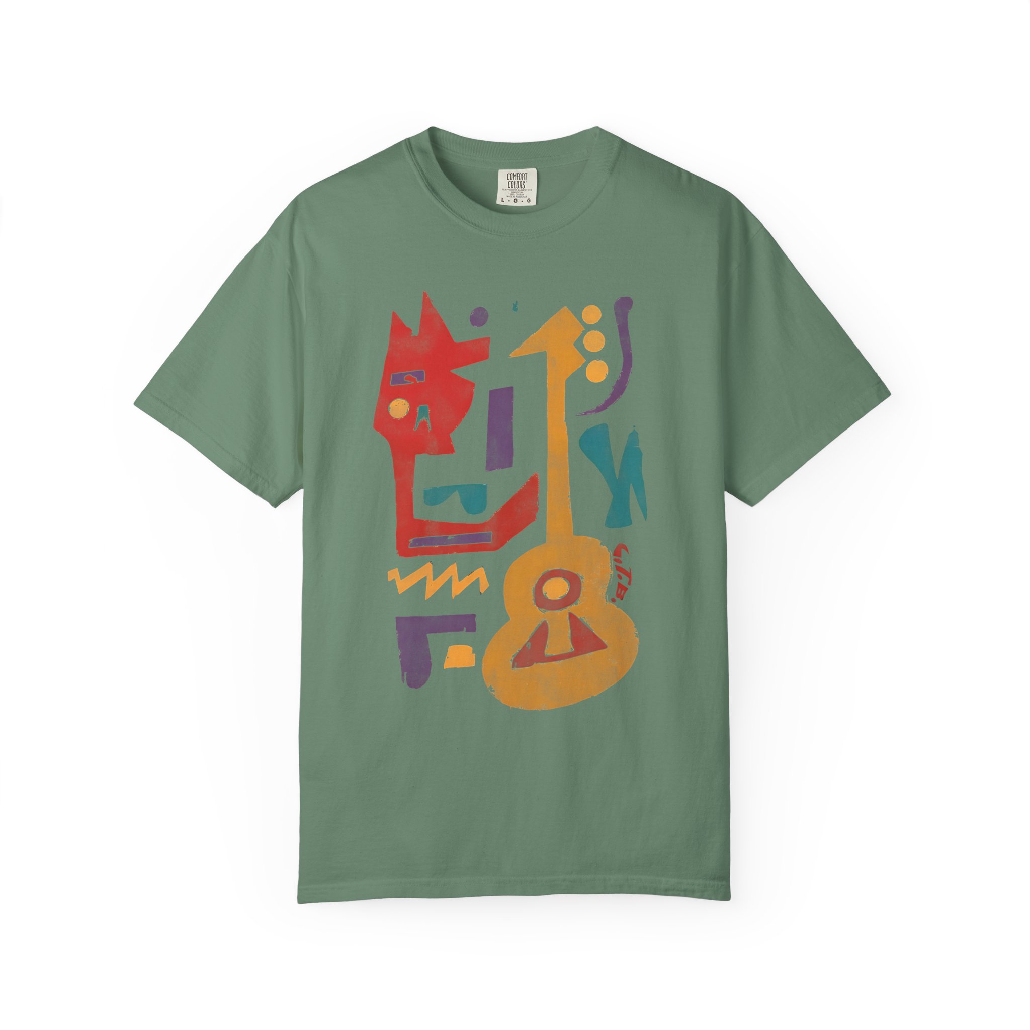 Colorful Guitar Abstract Music T-Shirt — Vibrant Guitar-Inspired Graphic Tee - Image 5