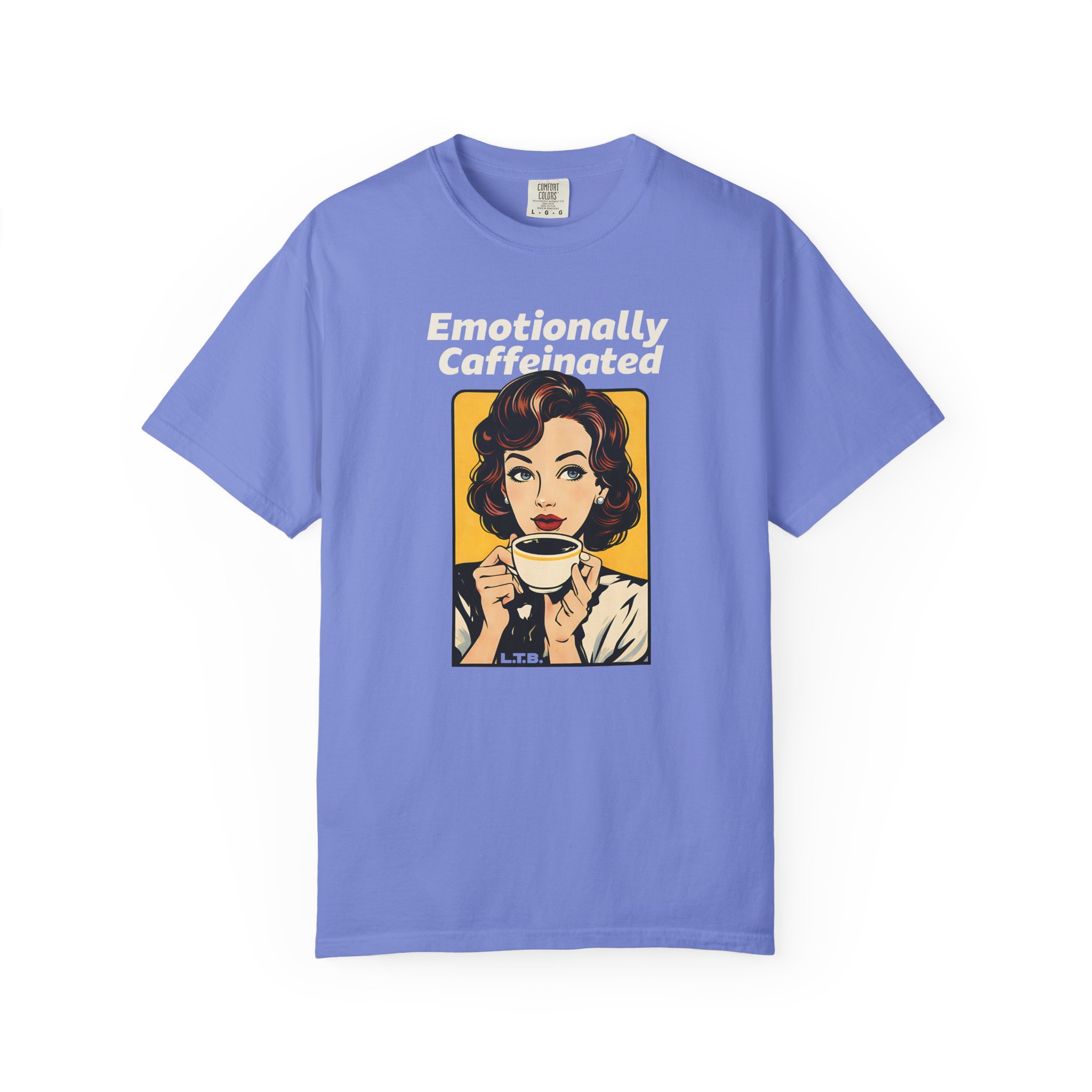 Emotionally Caffeinated T-Shirt – Funny Coffee Graphic Tee - Image 6