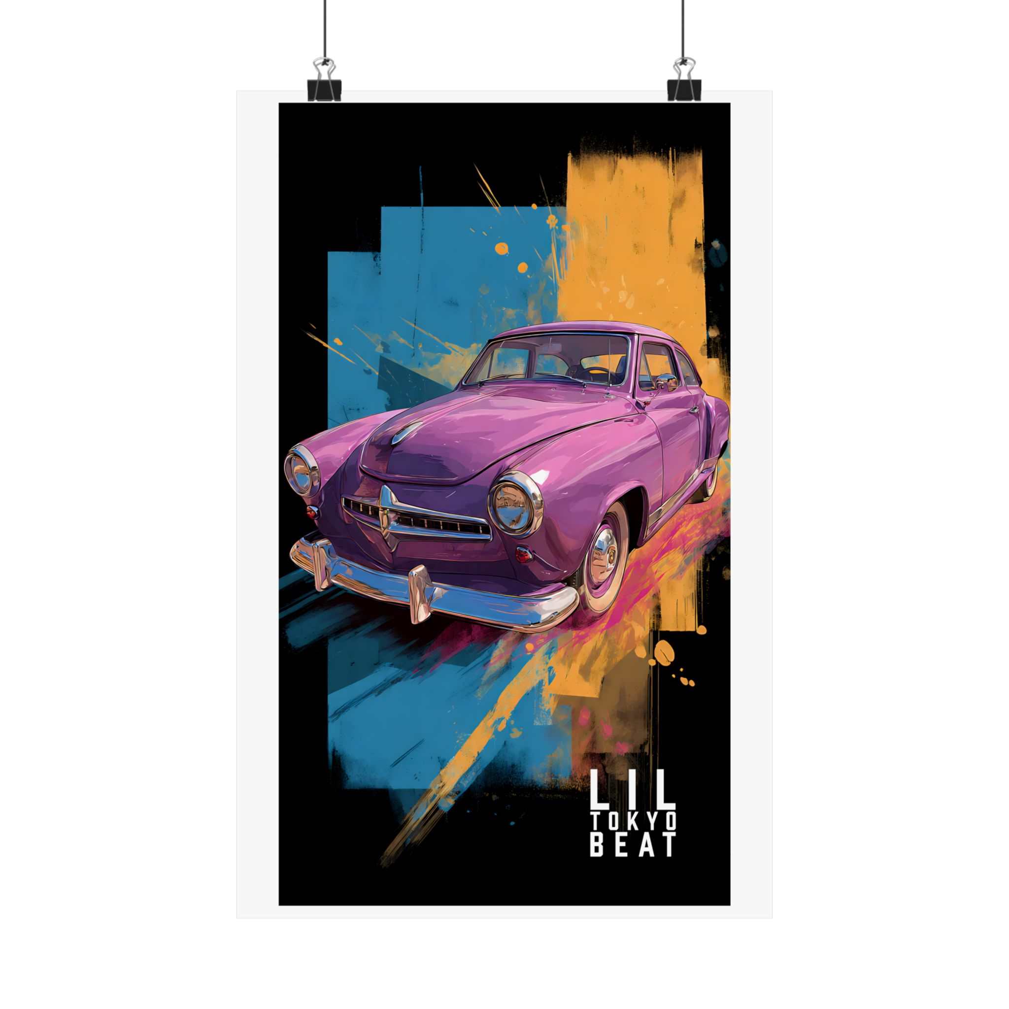 Retro Purple Classic Car Poster — Pop Art Vintage Auto Wall Decor - Image 4