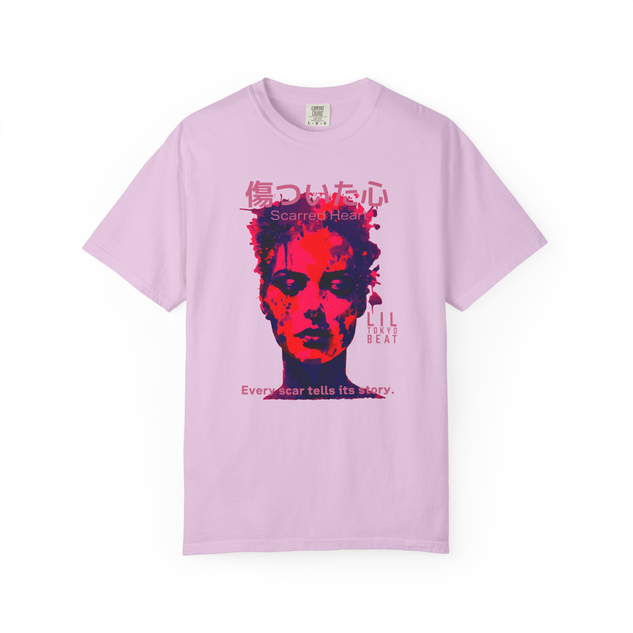 Scarred Heart Japanese Kanji T-Shirt - Inspirational Graphic Tee for Women, Unisex Tee, Bilingual Graphic Shirt, Kanji Script Tee. t7 - Image 6