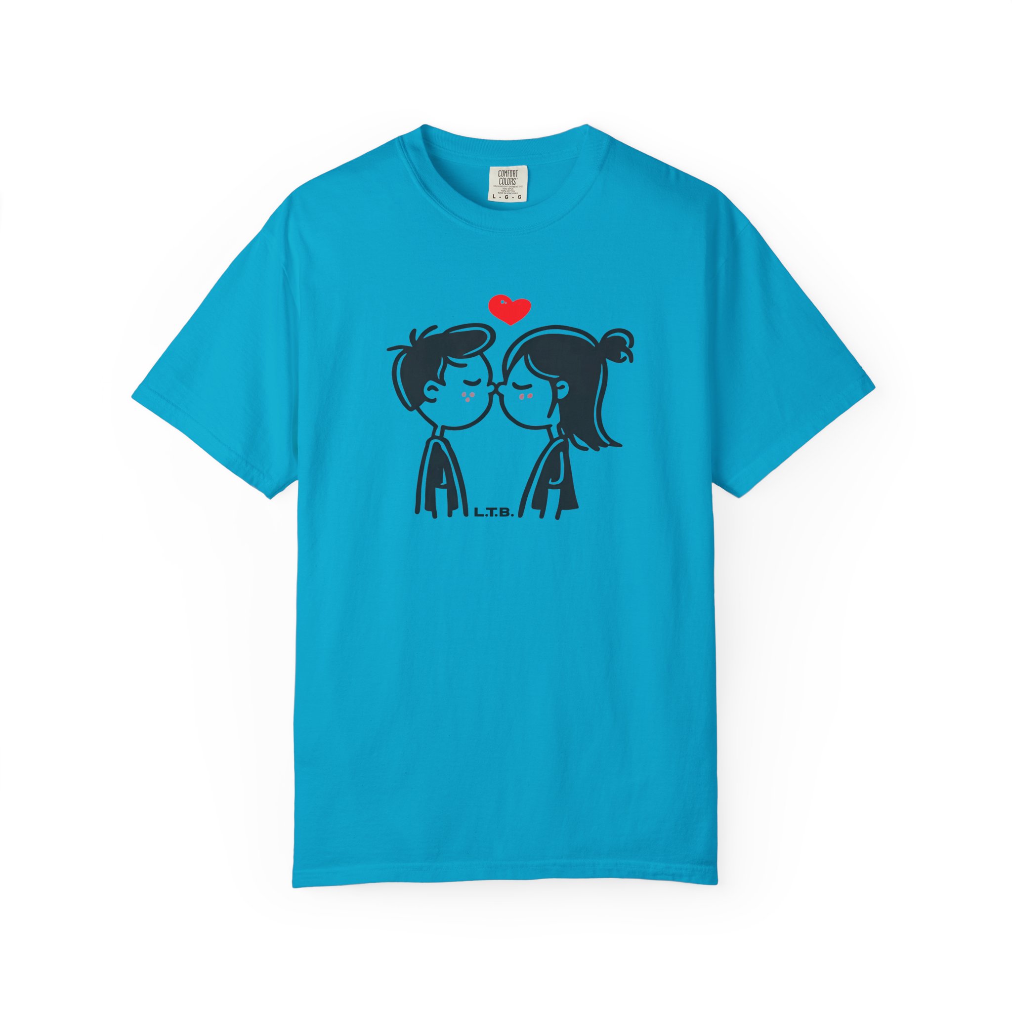 Cute Couple Near Kiss T-Shirt – Minimal Valentine Love Graphic Tee - Image 9
