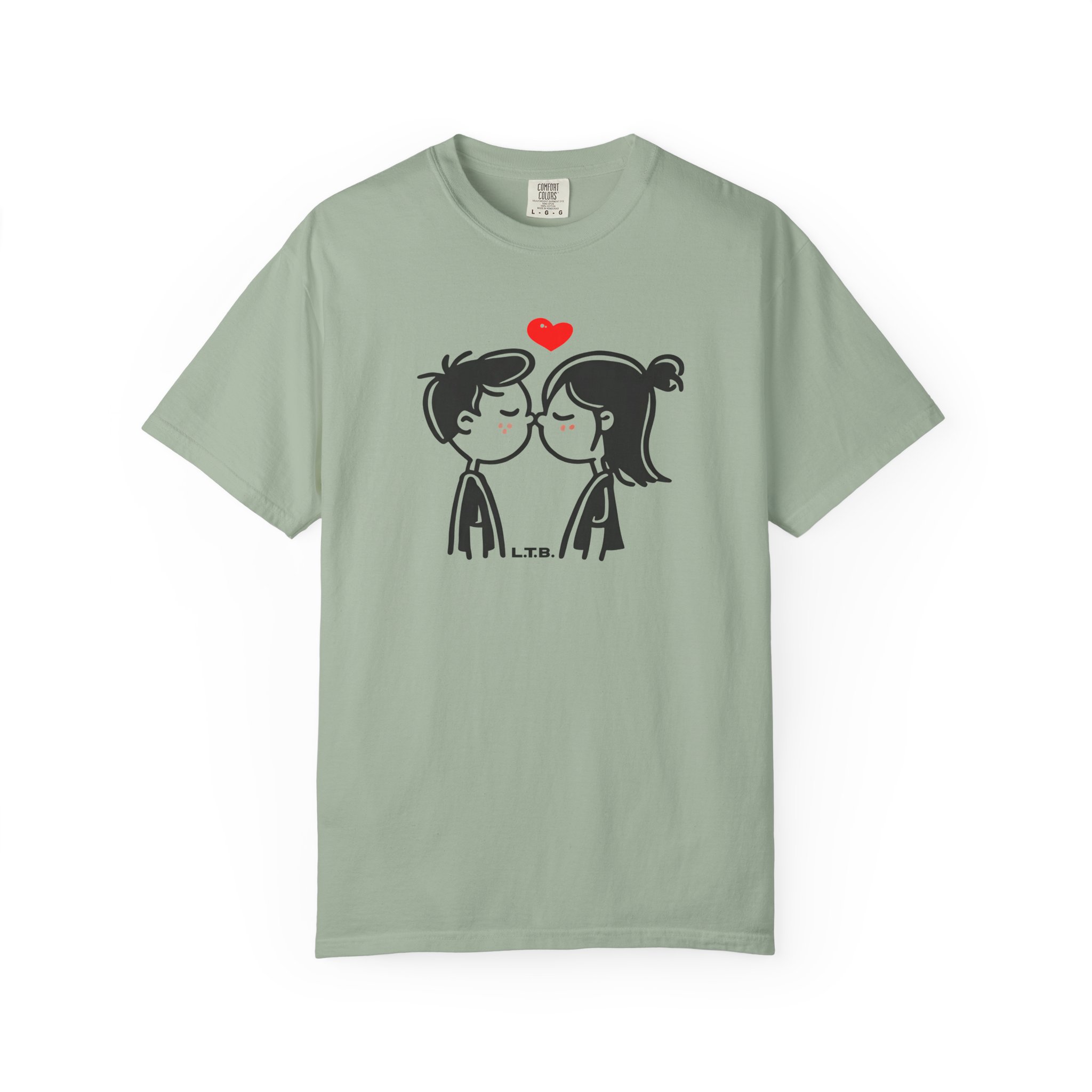 Cute Couple Near Kiss T-Shirt – Minimal Valentine Love Graphic Tee - Image 5