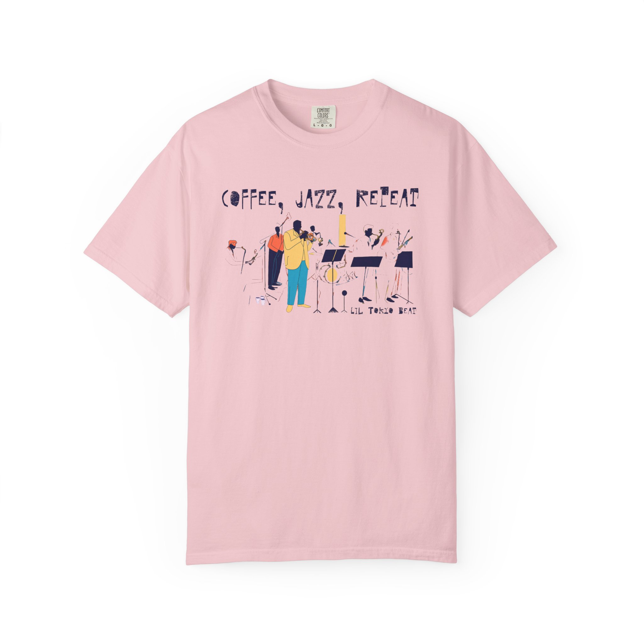 Coffee Jazz Repeat Jazz T-Shirt, Unisex Tee, Jazz Streaming Scene Shirt, Gift for Jazz Fans - Unisex Garment-Dyed Tee, Jazz Lover Shirt, t7 - Image 7