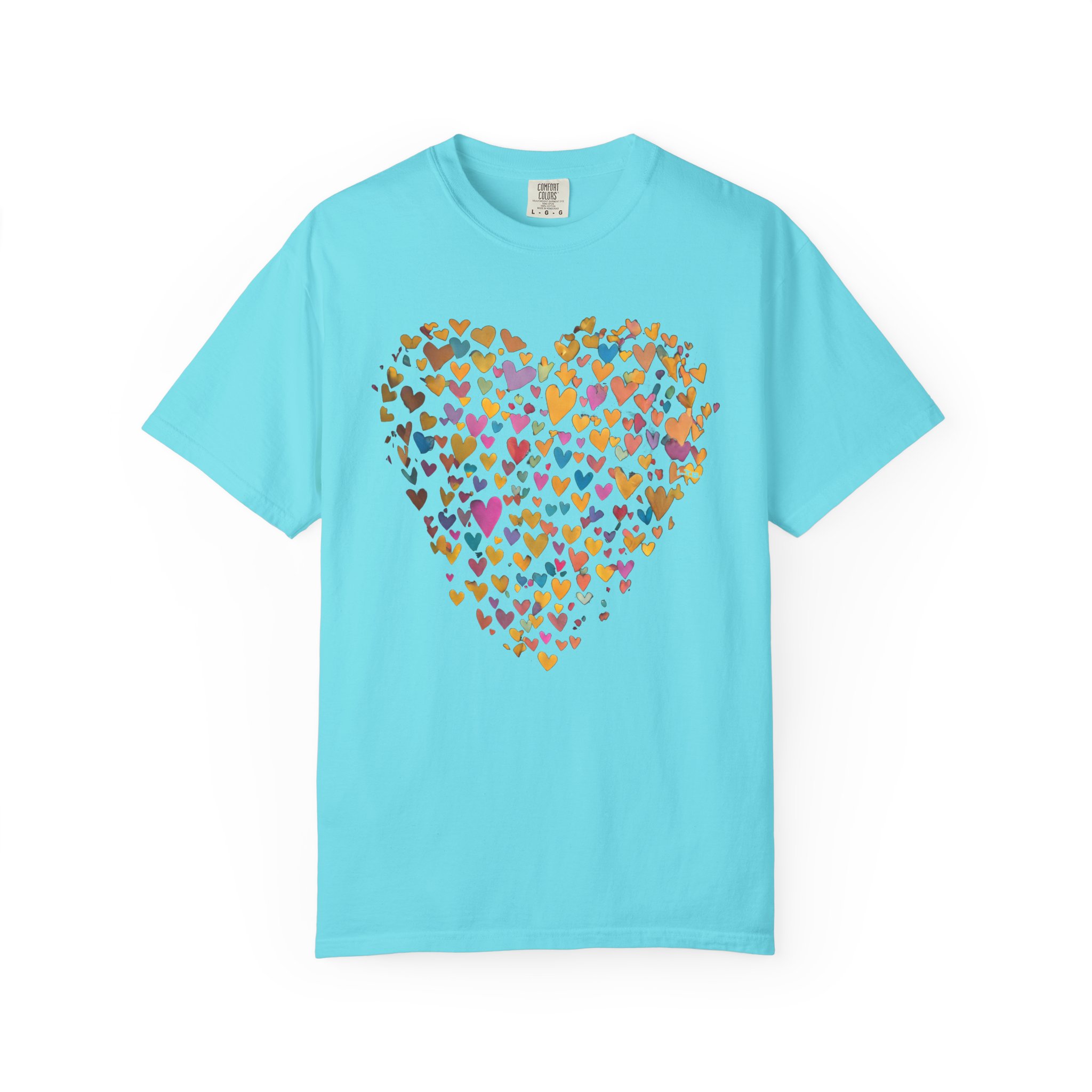 Colorful Heart Collage T-Shirt – Cute Valentine Love Art Tee Gift - Image 6