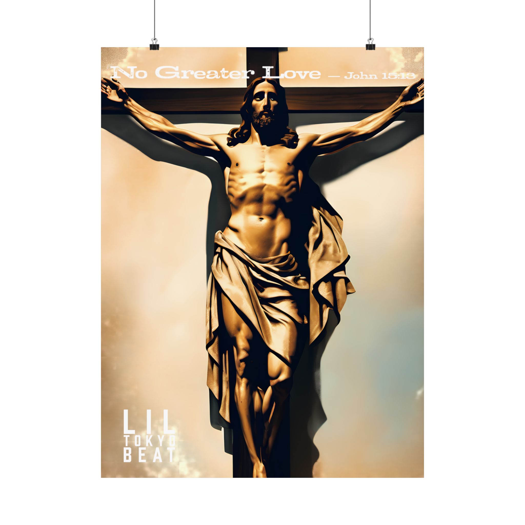 Crucifixion Matte Poster — "No Greater Love" John 15:13 Religious Wall Art - Image 13