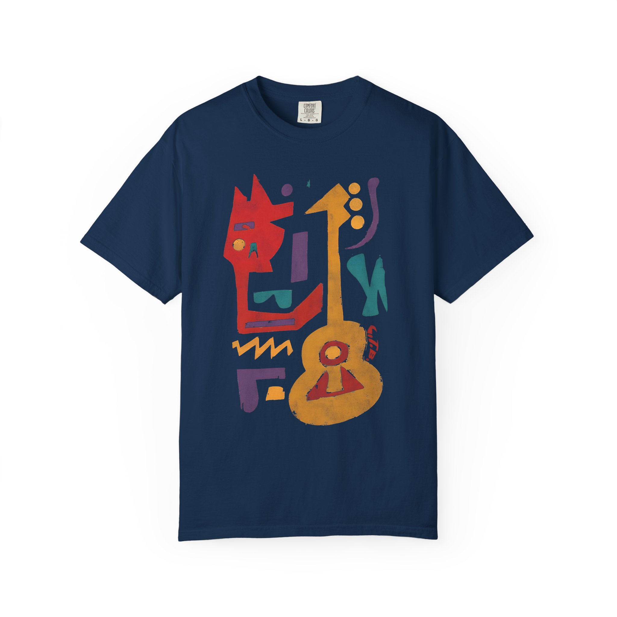 Colorful Guitar Abstract Music T-Shirt — Vibrant Guitar-Inspired Graphic Tee - Image 10