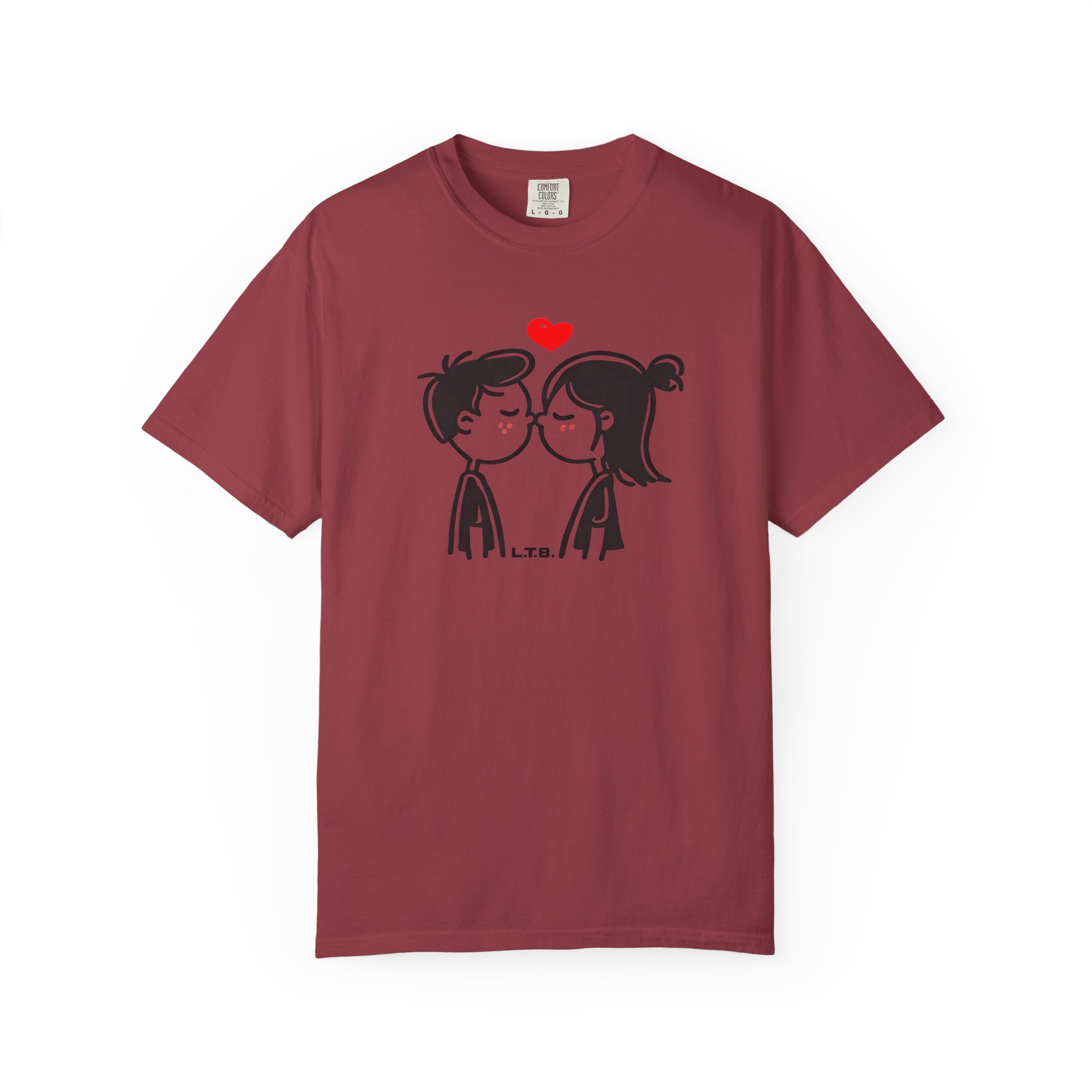 Cute Couple Near Kiss T-Shirt – Minimal Valentine Love Graphic Tee - Image 13