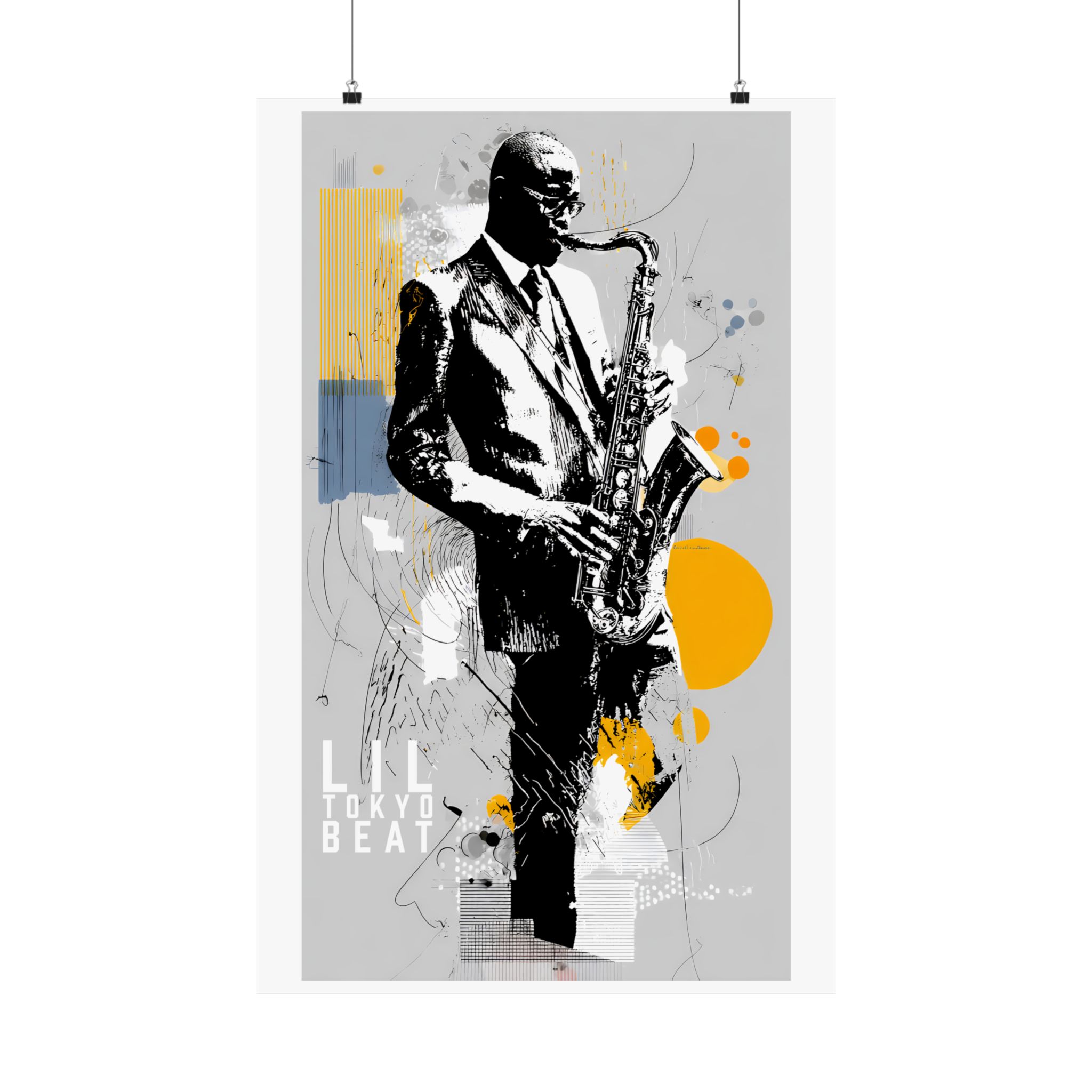 Modern Jazz Saxophonist Poster — Abstract Music Art Matte Vertical Print - Image 10
