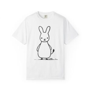 Cute Minimalist Bunny T-Shirt — Hand-Drawn Rabbit Graphic Tee