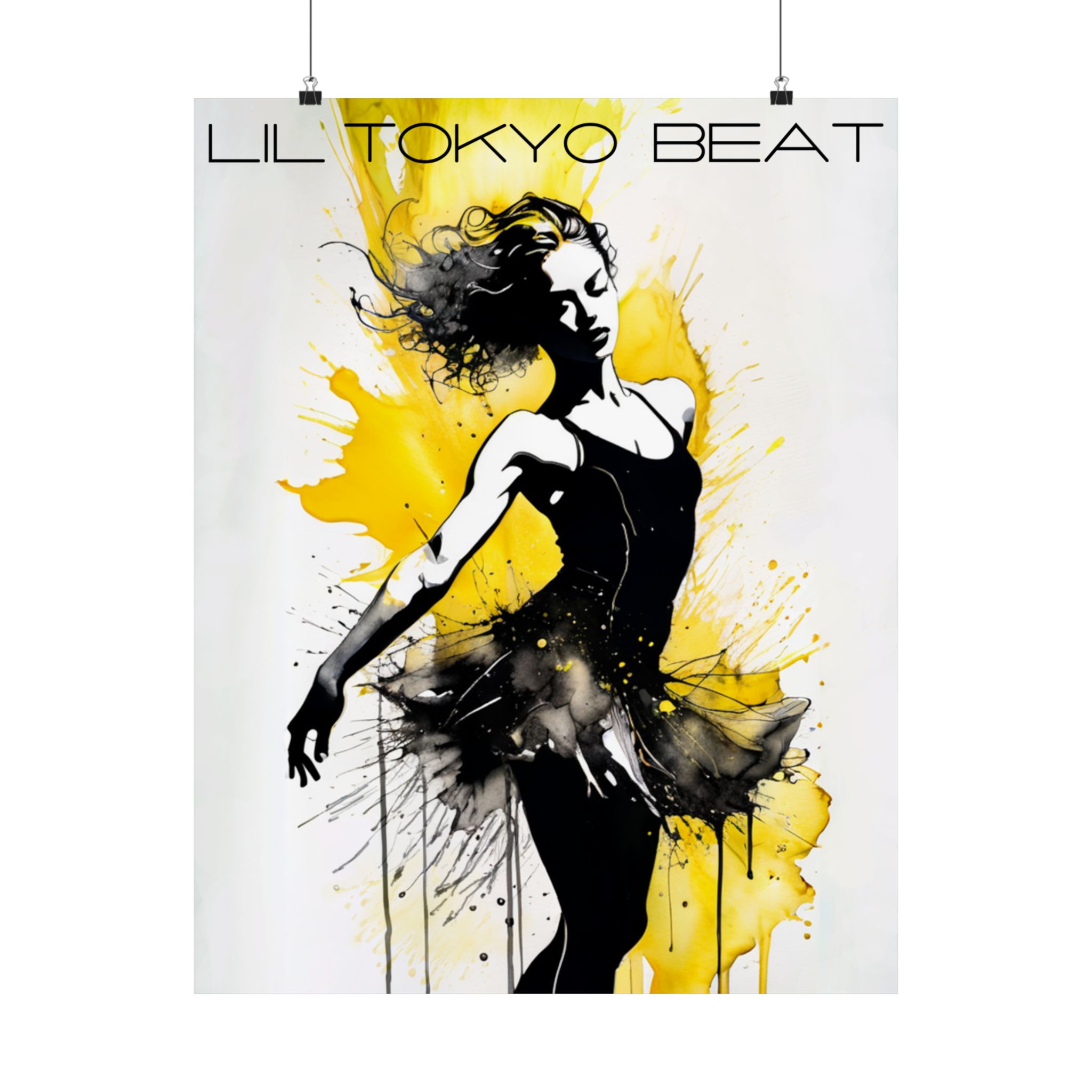 Vertical Dancer Posters, Ballerina Wall Art, Dance Move Prints, Abstract Surrealistic Decor, Black Yellow Brushstroke Art, Matte Vertical - Image 12