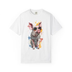 Pig Portrait T-Shirt — Cool Sunglasses Pig Art Tee