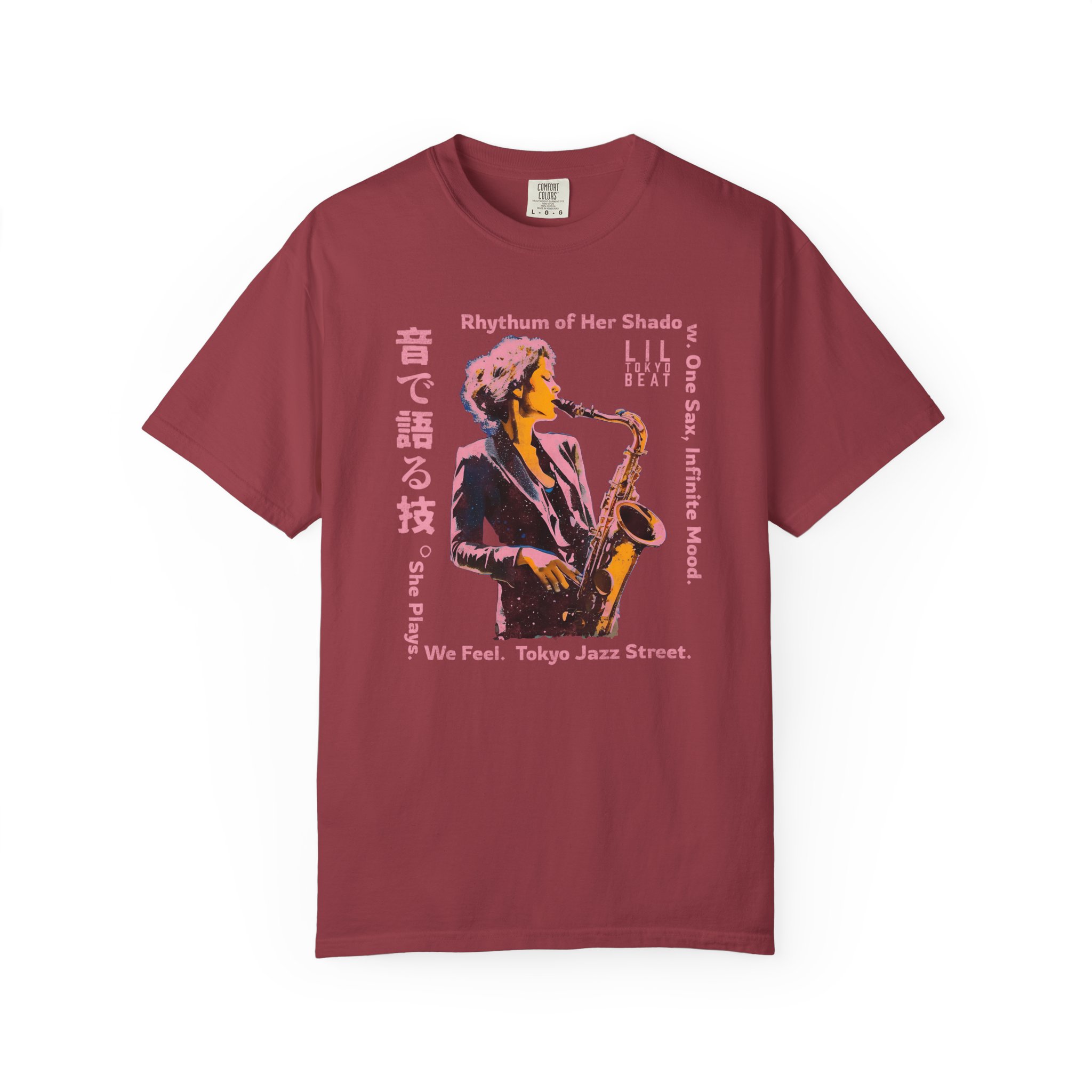 Saxophone Graphic Tee, Unisex Jazz T-shirt, Tokyo Urban Music Shirt, Japanese Design Top, Garment-Dyed Cotton Clothing, t0 - Image 25