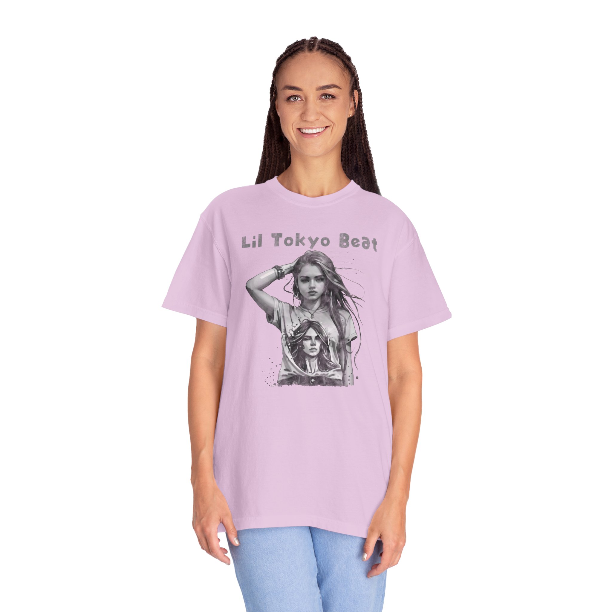 Lil Tokyo Beat Young Girl Graphic Tee | Bold Portrait Design | Indie Streetwear Statement, t7 - Image 2