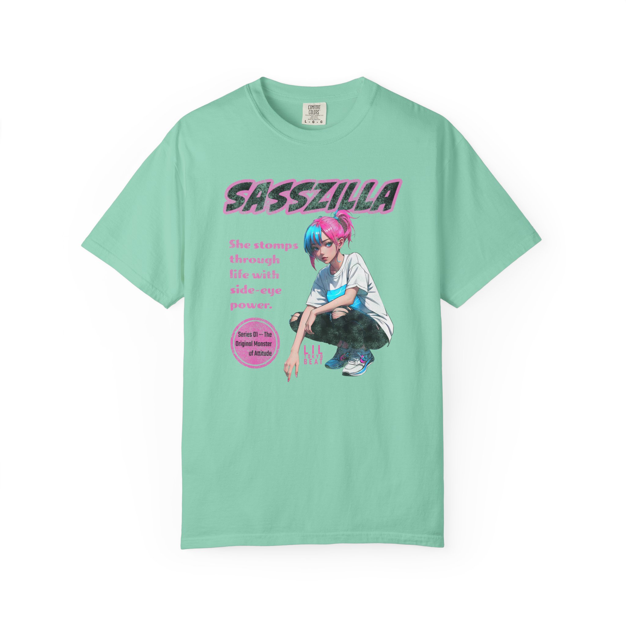 SASSZILLA Streetwear T-Shirt – Bold Anime Girl Power Graphic Tee, Series #1 - Image 4