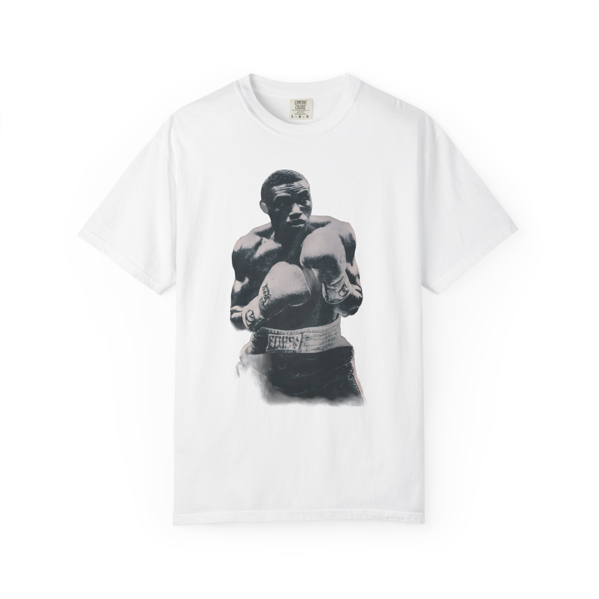 Boxer Portrait T-Shirt — Vintage Black & White Boxing Graphic Tee