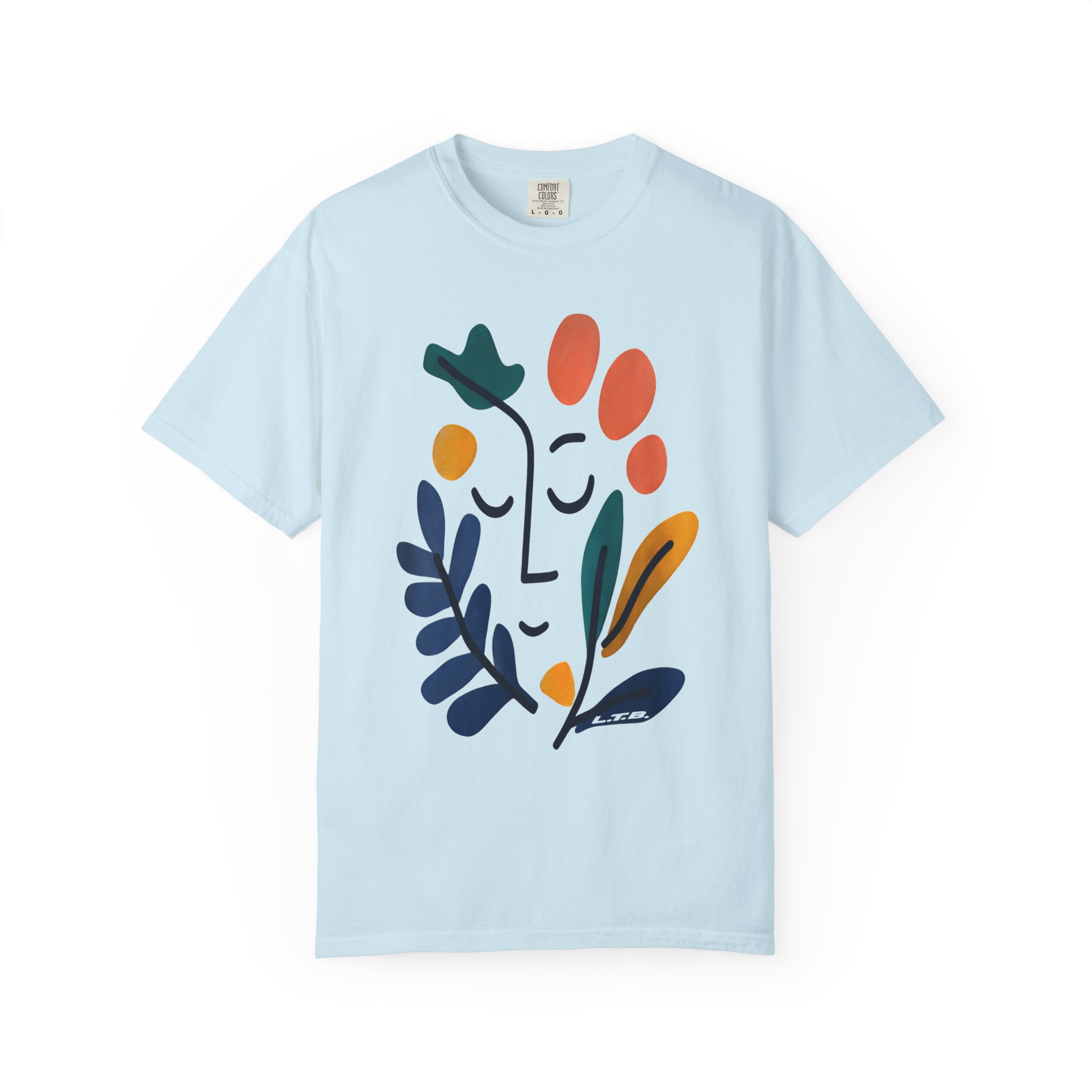 Abstract Floral Face T-Shirt — Minimalist Botanical Graphic Tee - Image 9