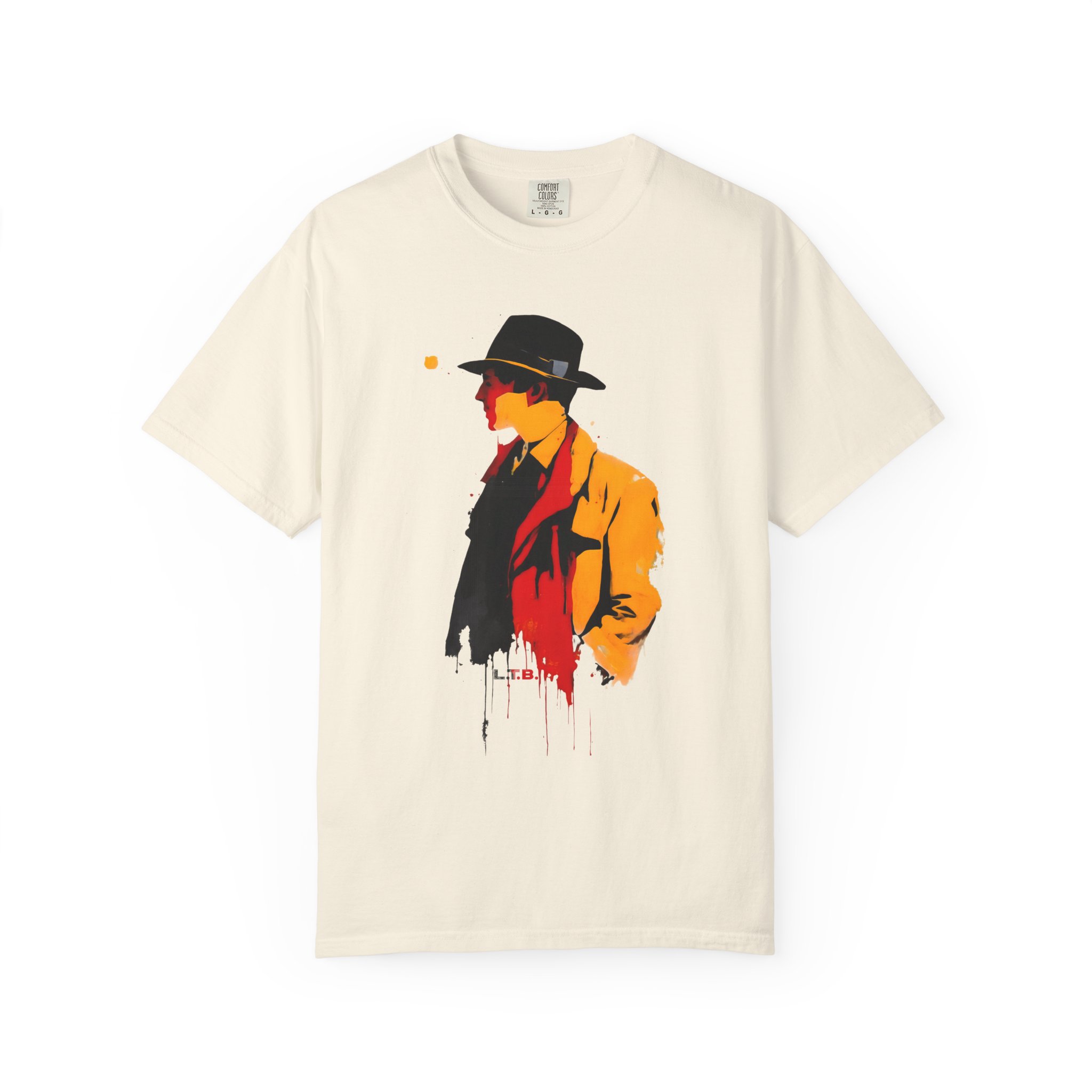 Mystery Noir Street Art Tee — Stylized Fedora Silhouette T-Shirt - Image 3
