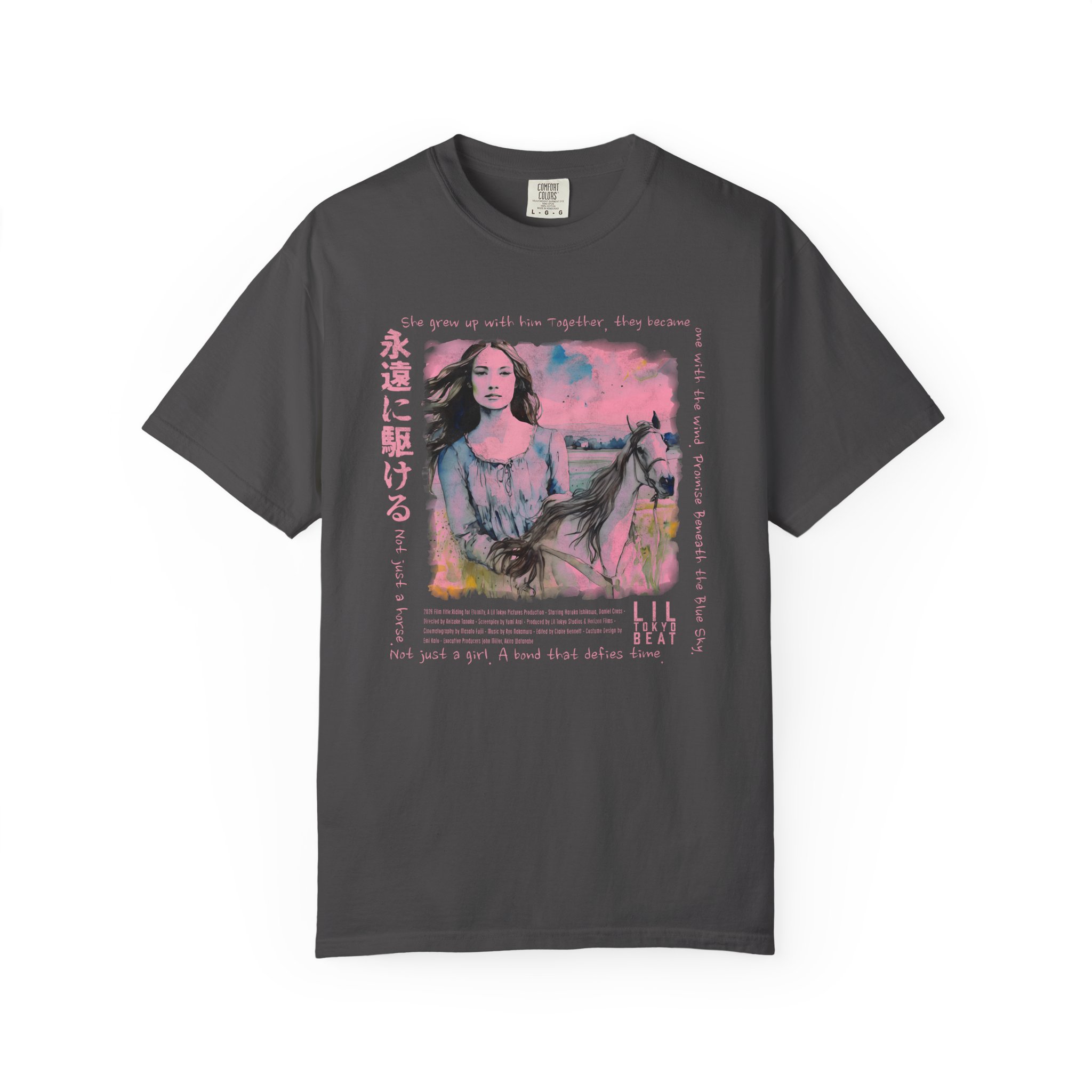 Blue Sky Bond T-Shirt | Girl & Horse Cinematic Japanese Art Tee - Image 8