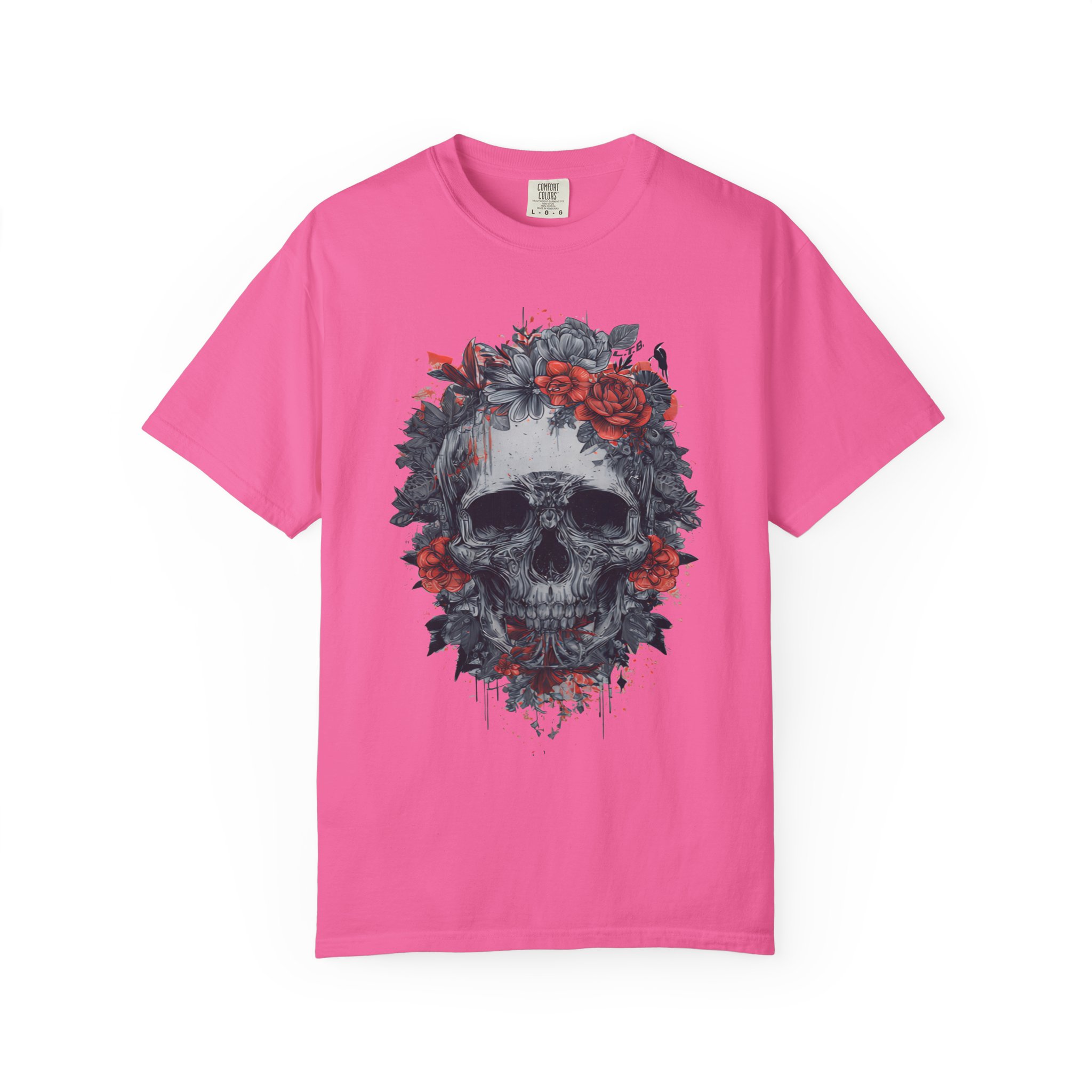 Red Rose Skull T-Shirt | Gothic Floral Streetwear Graphic Tee - Image 15