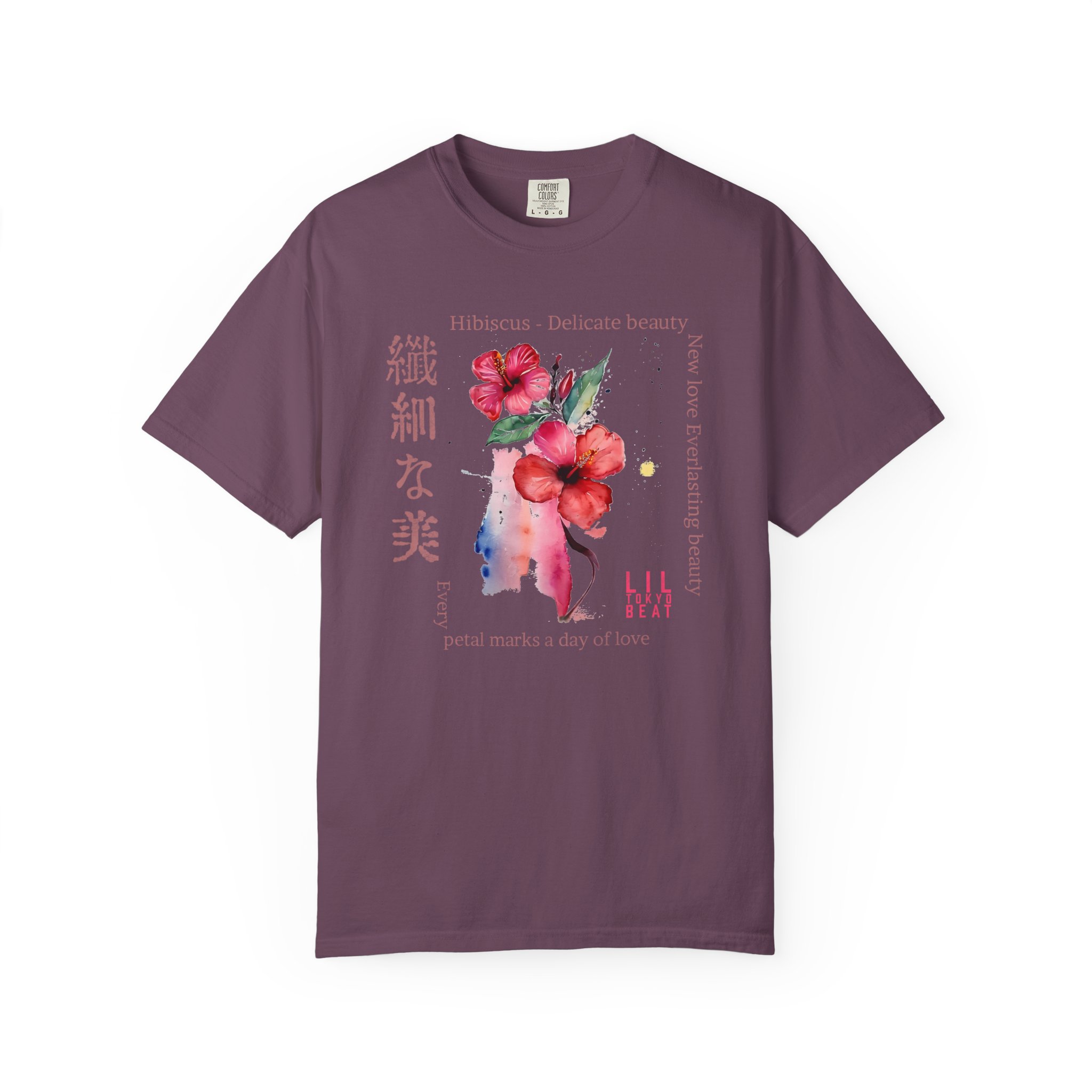 Hibiscus Delicate Beauty T-Shirt | Floral Japanese Poetic Streetwear Tee - Image 9