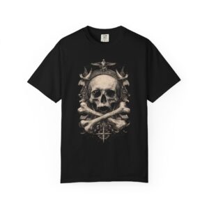 Skull & Crossbones Vintage Tee | Gothic Pirate Noir Graphic Streetwear T-Shirt