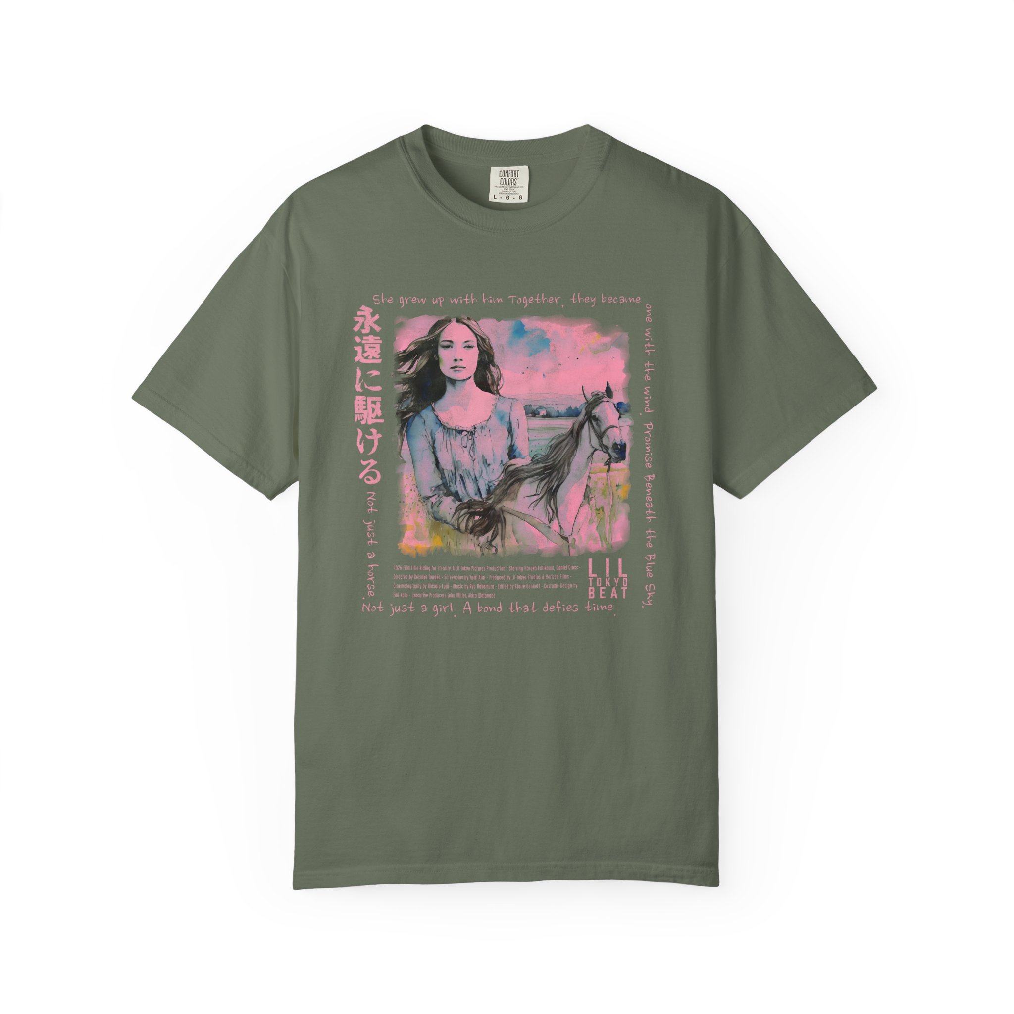Blue Sky Bond T-Shirt | Girl & Horse Cinematic Japanese Art Tee - Image 6