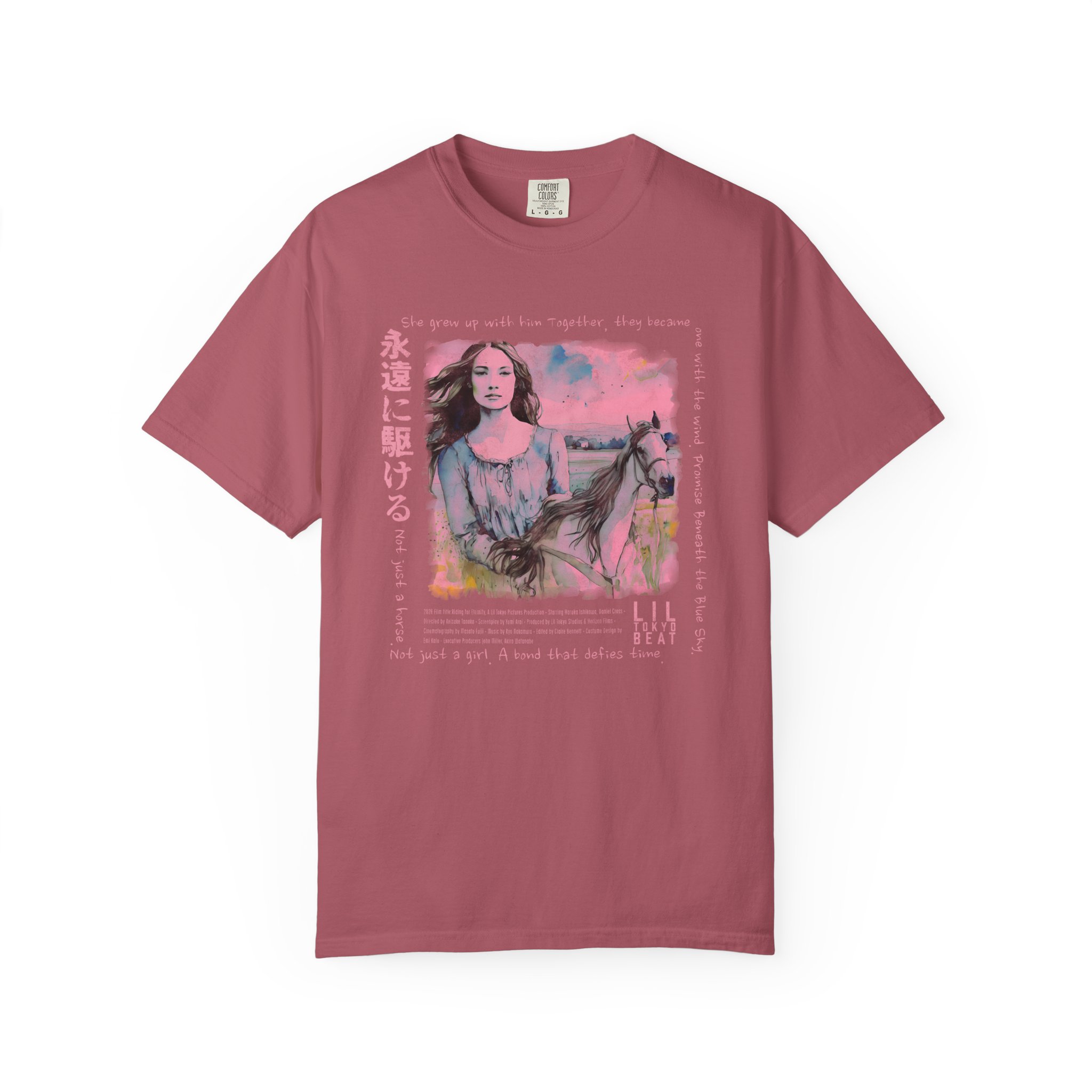 Blue Sky Bond T-Shirt | Girl & Horse Cinematic Japanese Art Tee - Image 12