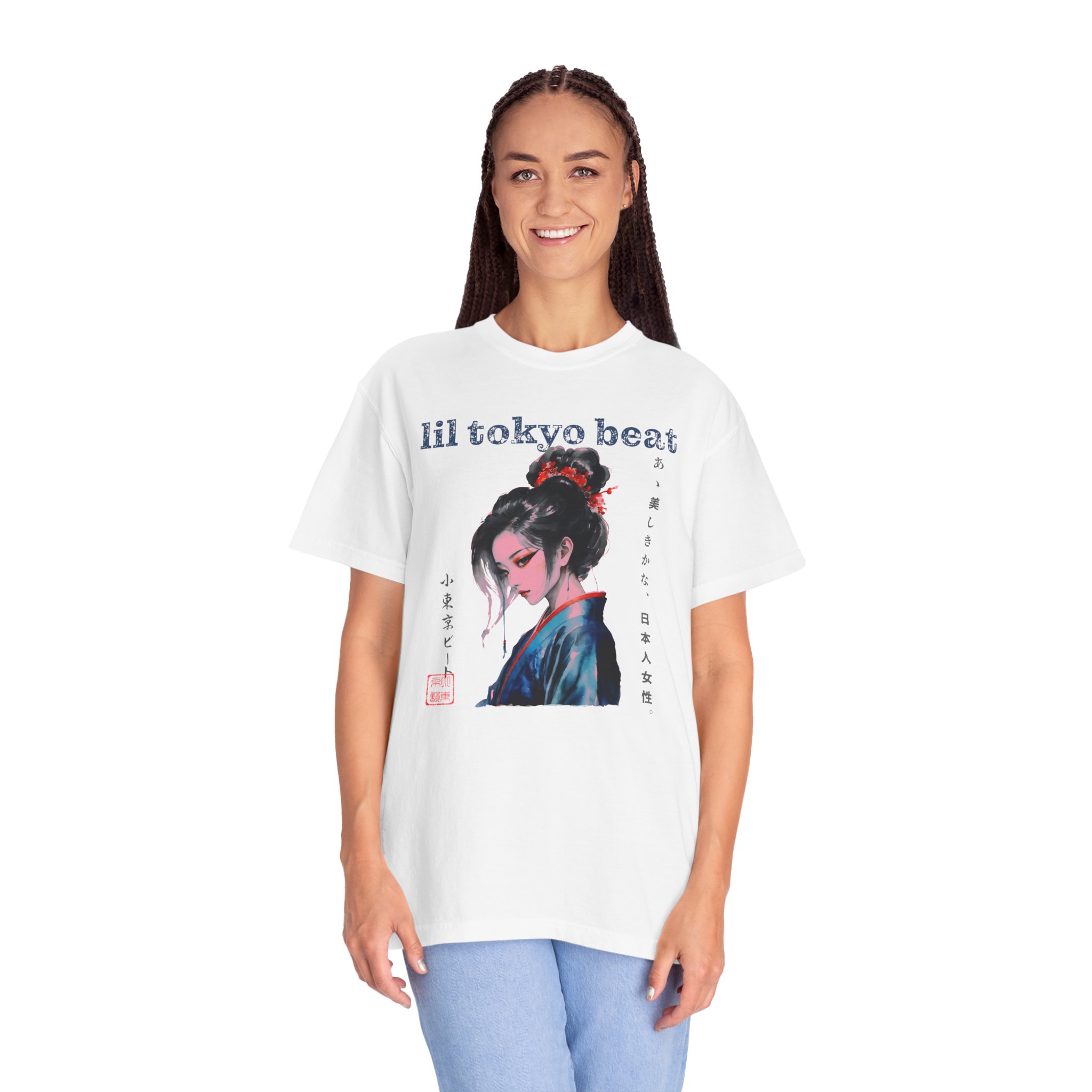 Japanese Elegance Kimono Art T-Shirt | Traditional Portrait Cultural Streetwear Tee - Image 2