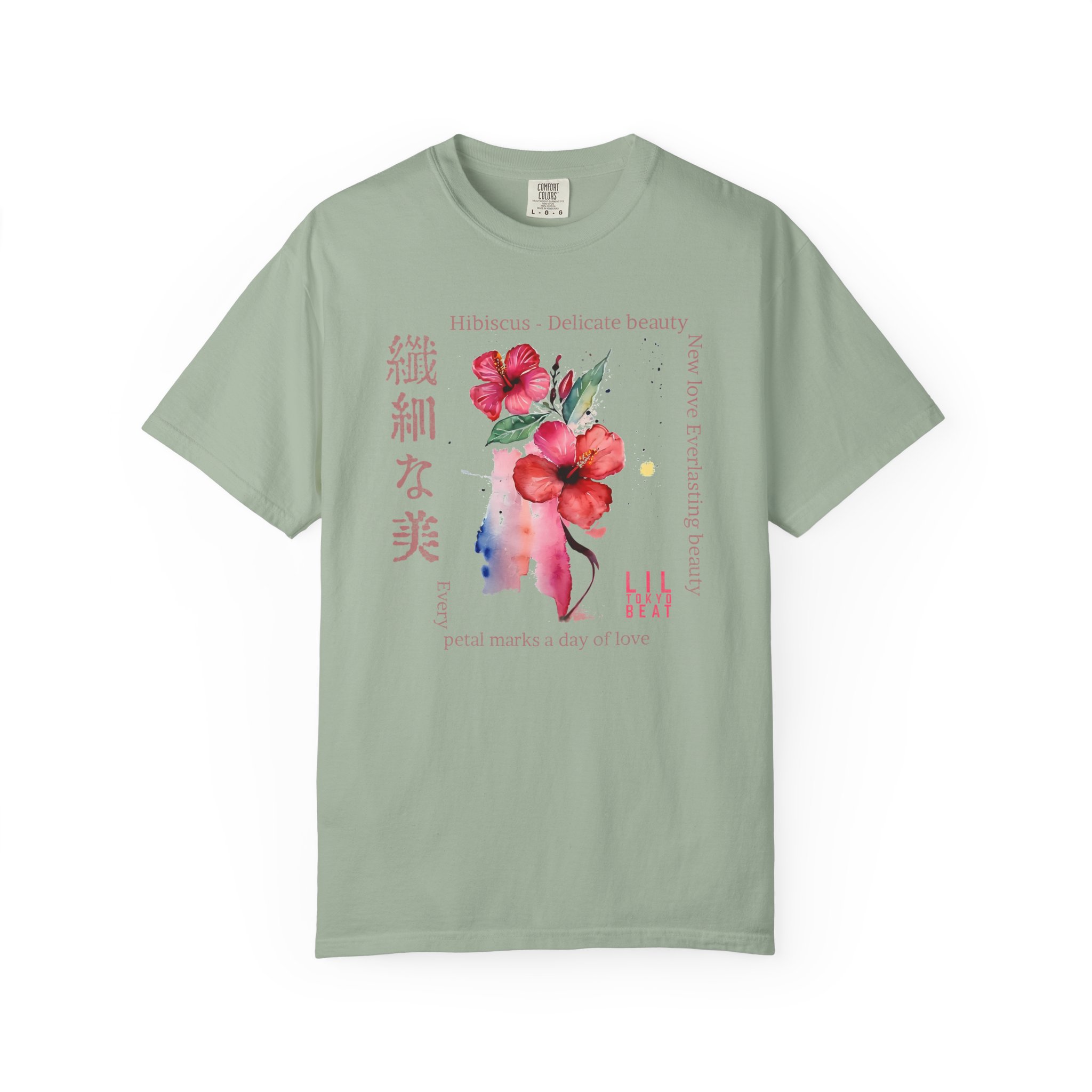 Hibiscus Delicate Beauty T-Shirt | Floral Japanese Poetic Streetwear Tee - Image 5