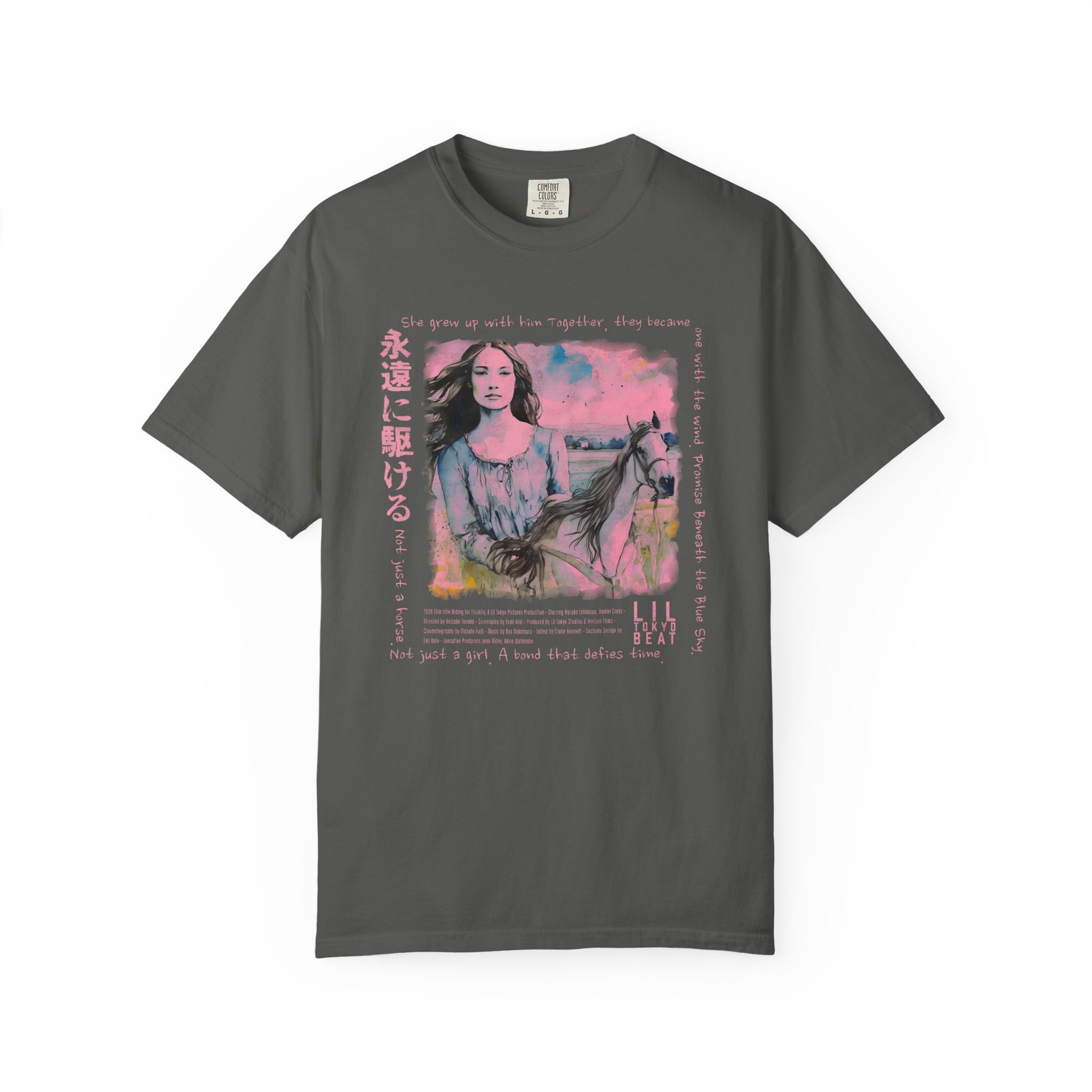 Blue Sky Bond T-Shirt | Girl & Horse Cinematic Japanese Art Tee - Image 4