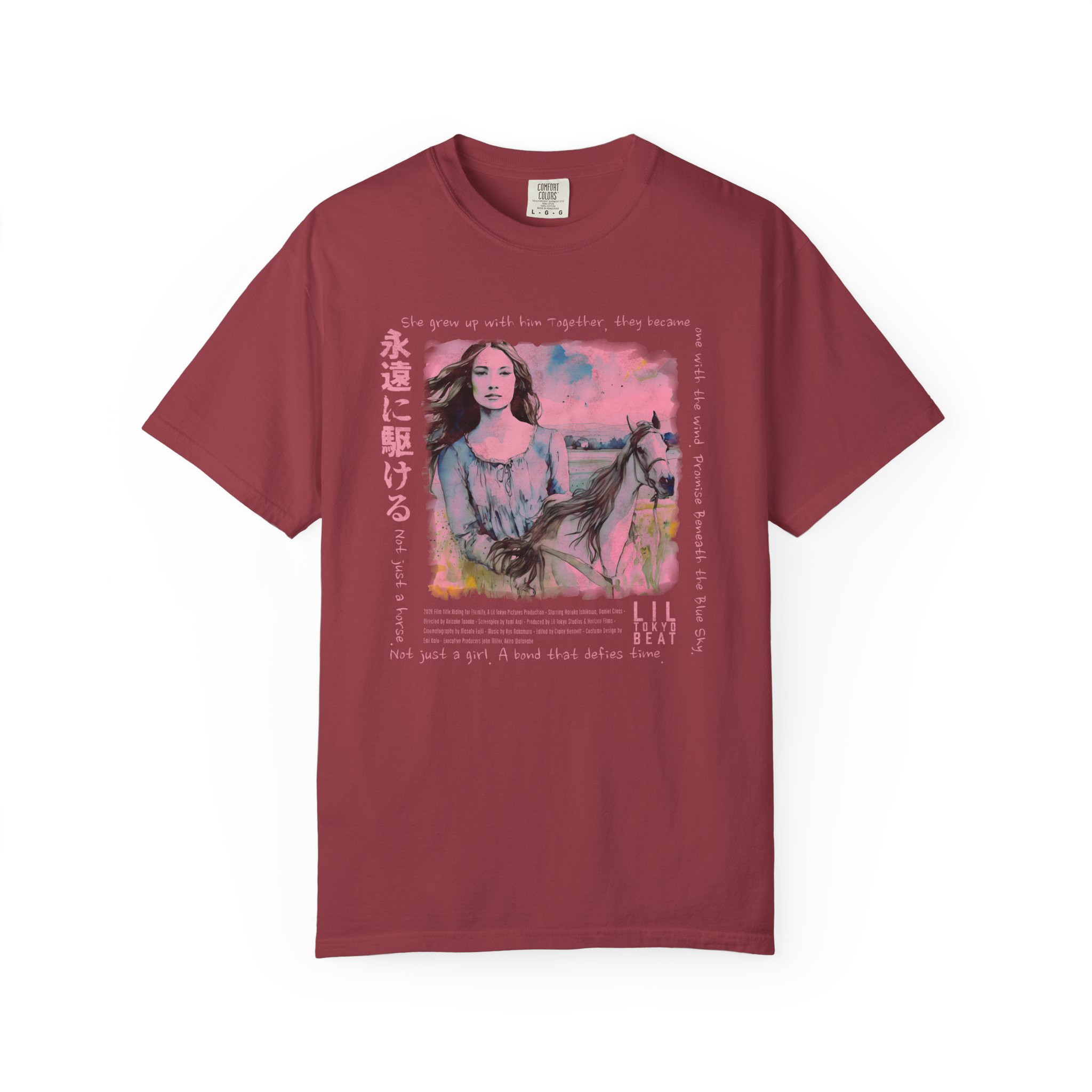 Blue Sky Bond T-Shirt | Girl & Horse Cinematic Japanese Art Tee - Image 14