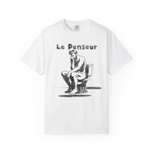 Le Penseur Parody T-Shirt | Modern Thinker Humor Graphic Tee