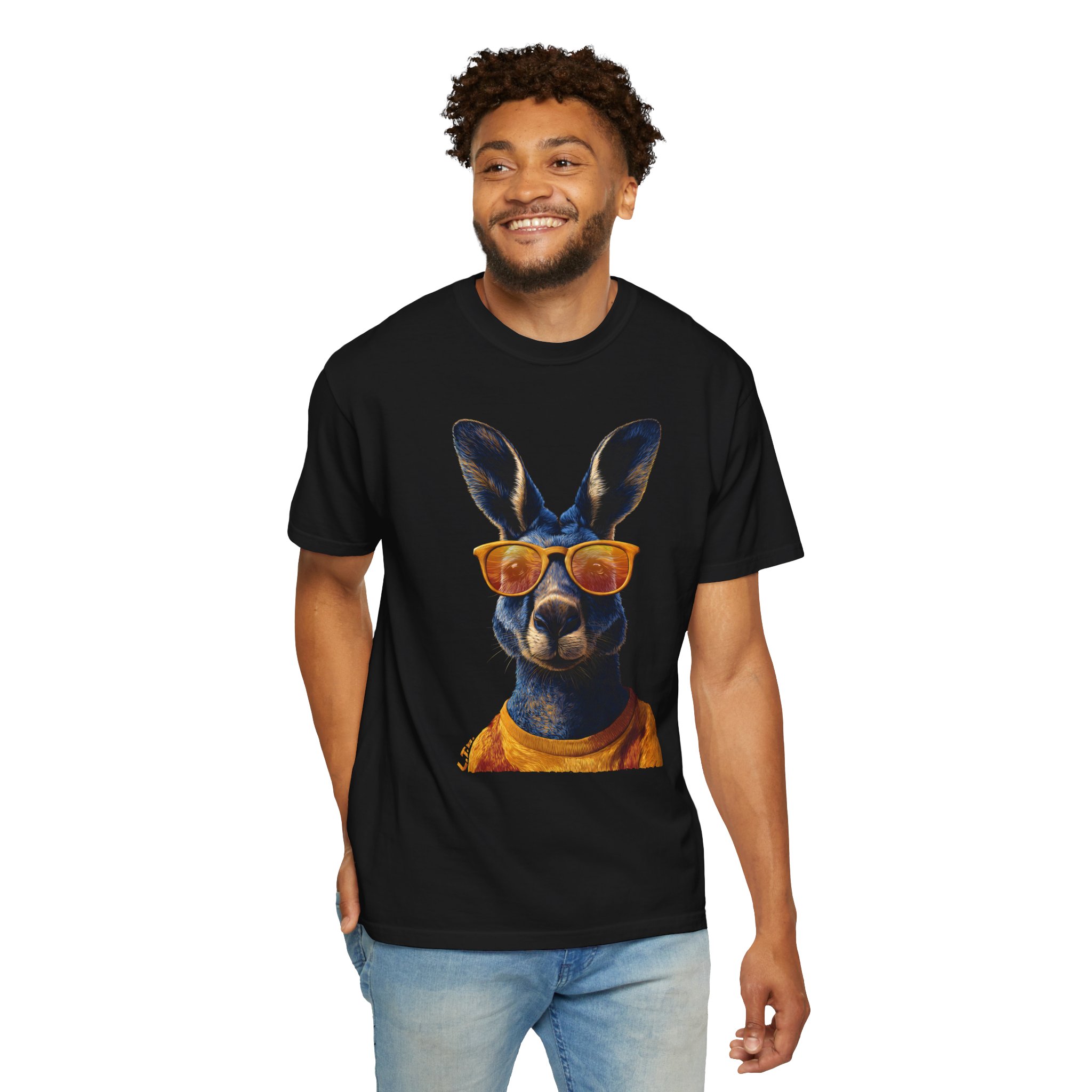 Cool Kangaroo T-Shirt | Orange Sunglasses Pop Art Animal Streetwear Tee - Image 11