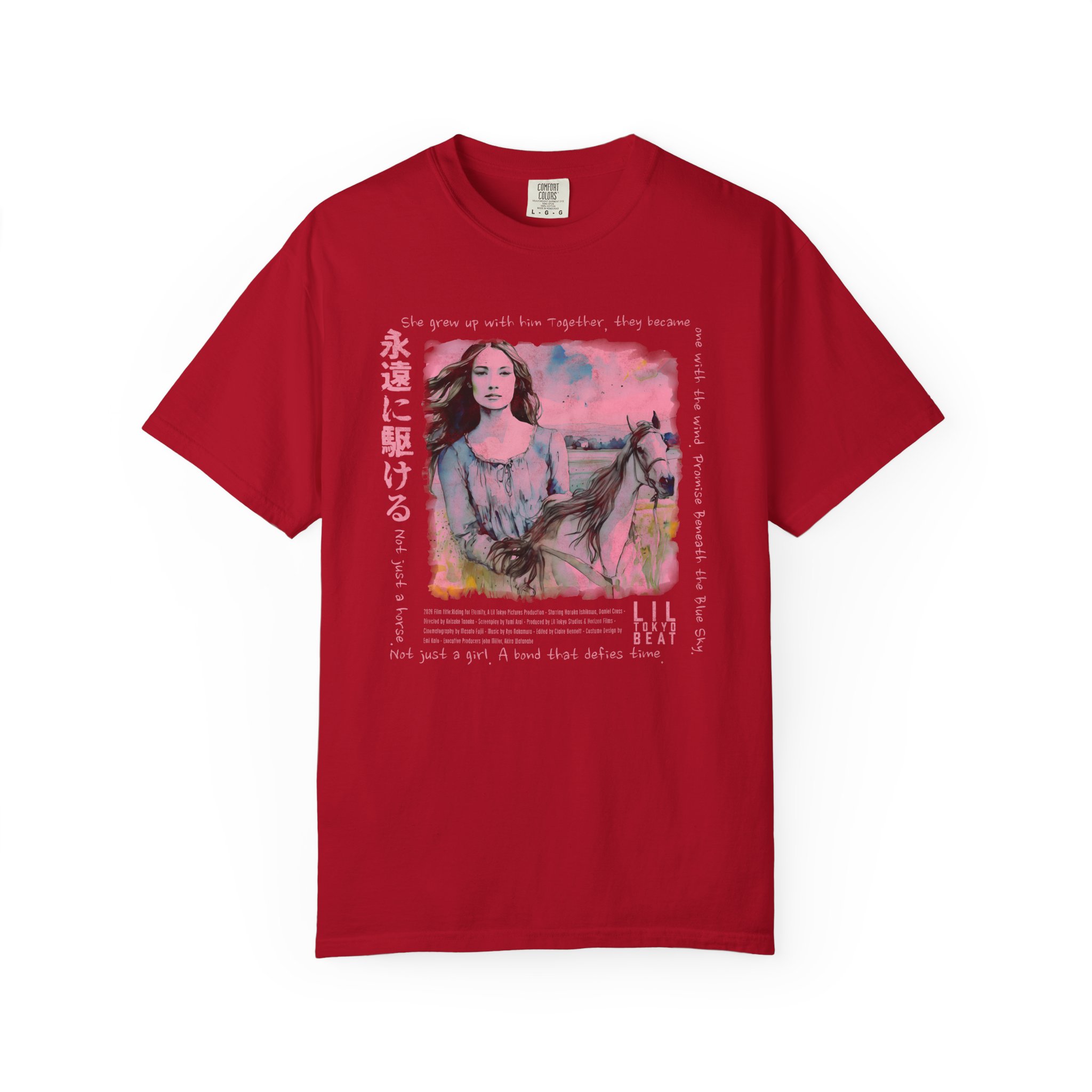 Blue Sky Bond T-Shirt | Girl & Horse Cinematic Japanese Art Tee - Image 15