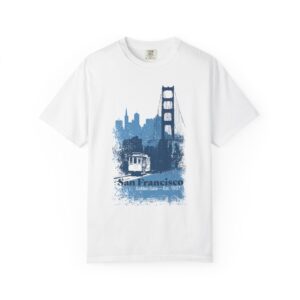 San Francisco Skyline T-Shirt — Vintage Cable Car & Golden Gate Graphic Tee