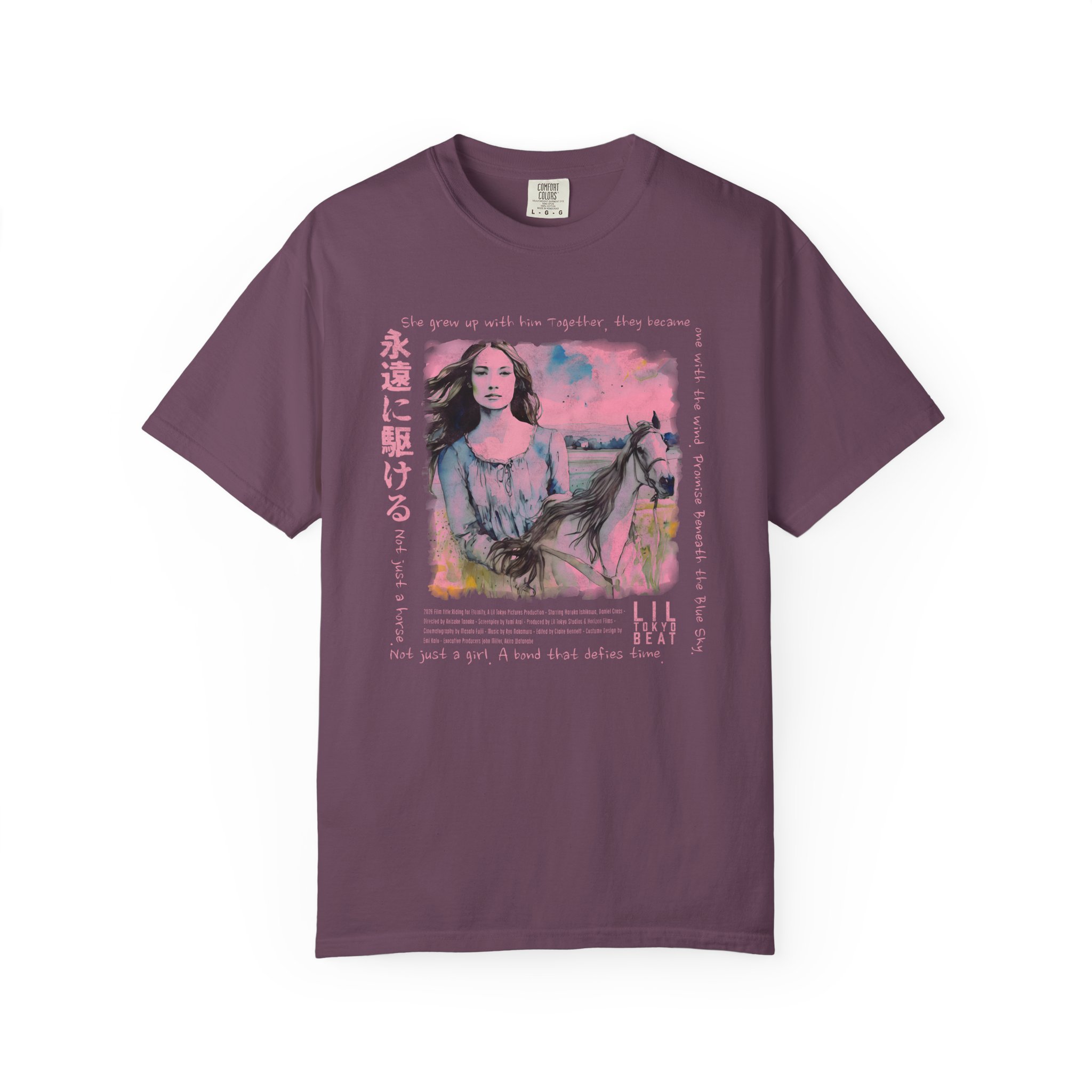Blue Sky Bond T-Shirt | Girl & Horse Cinematic Japanese Art Tee - Image 11