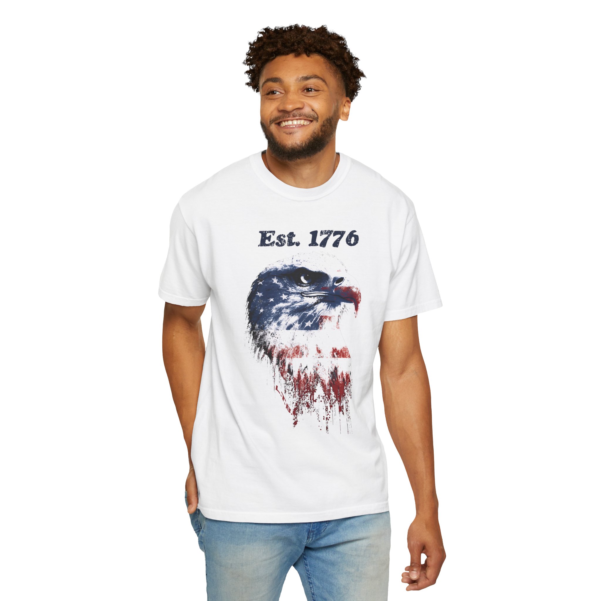 Est 1776 Eagle T-Shirt – Patriotic American Flag Graphic Tee - Image 2