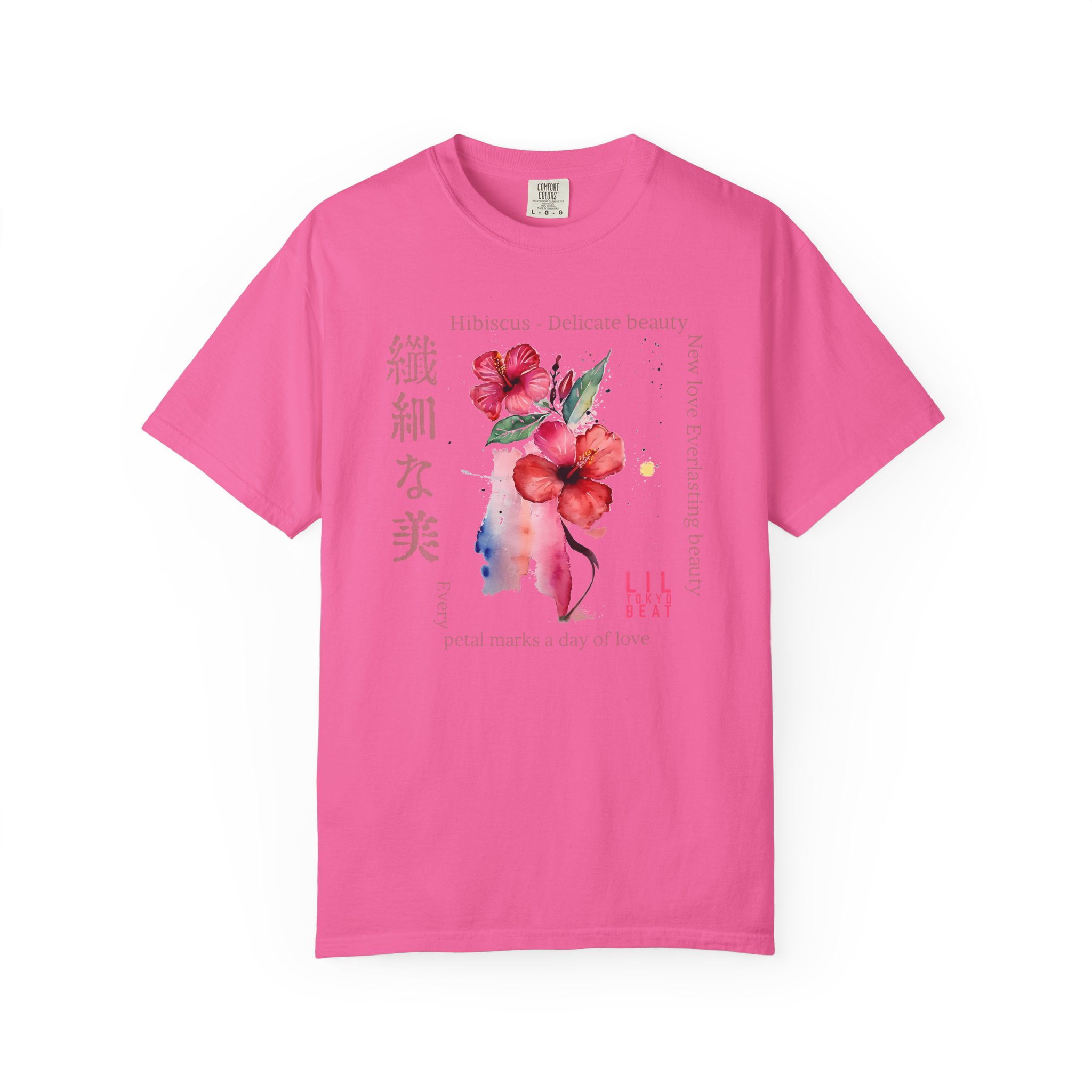 Hibiscus Delicate Beauty T-Shirt | Floral Japanese Poetic Streetwear Tee - Image 12