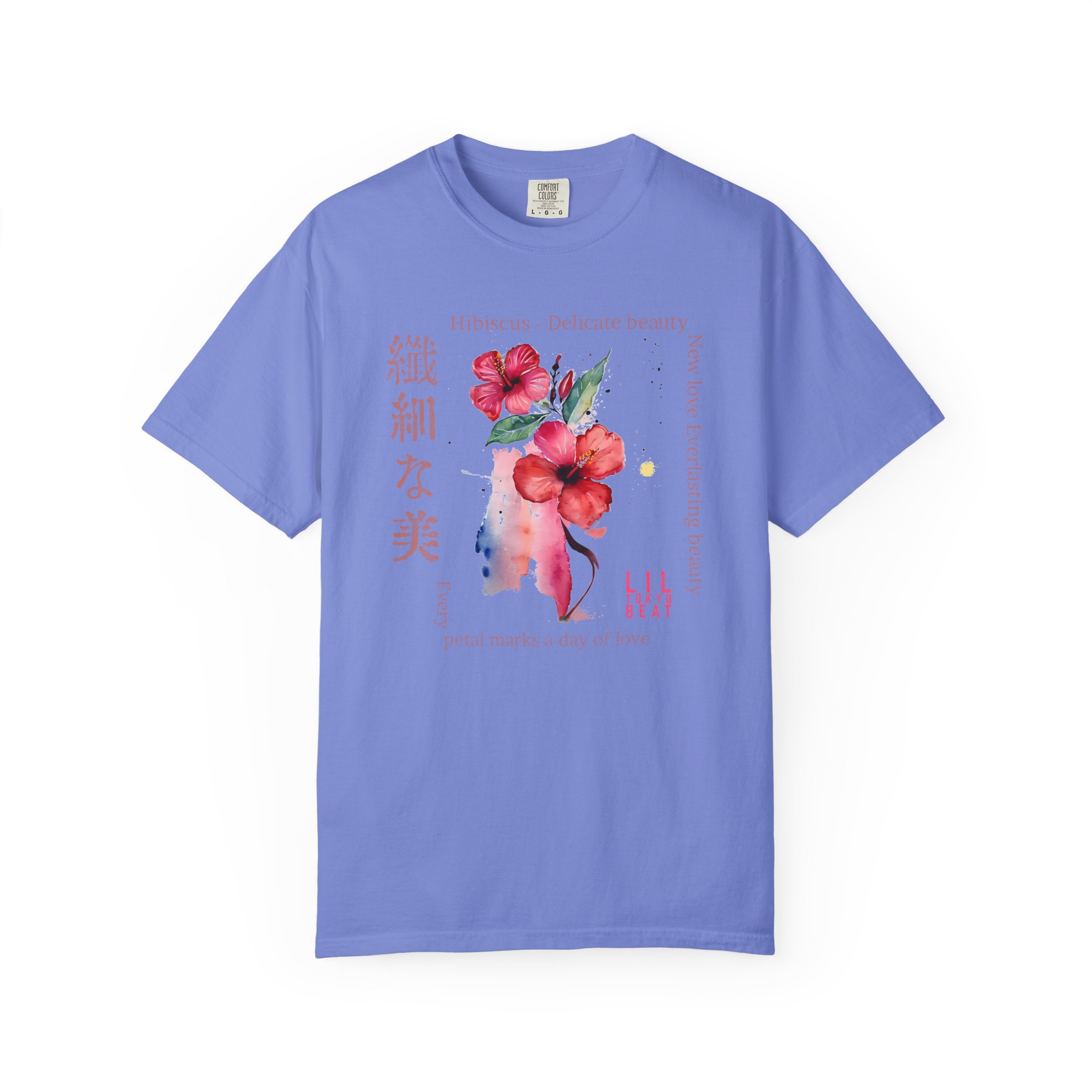 Hibiscus Delicate Beauty T-Shirt | Floral Japanese Poetic Streetwear Tee - Image 14