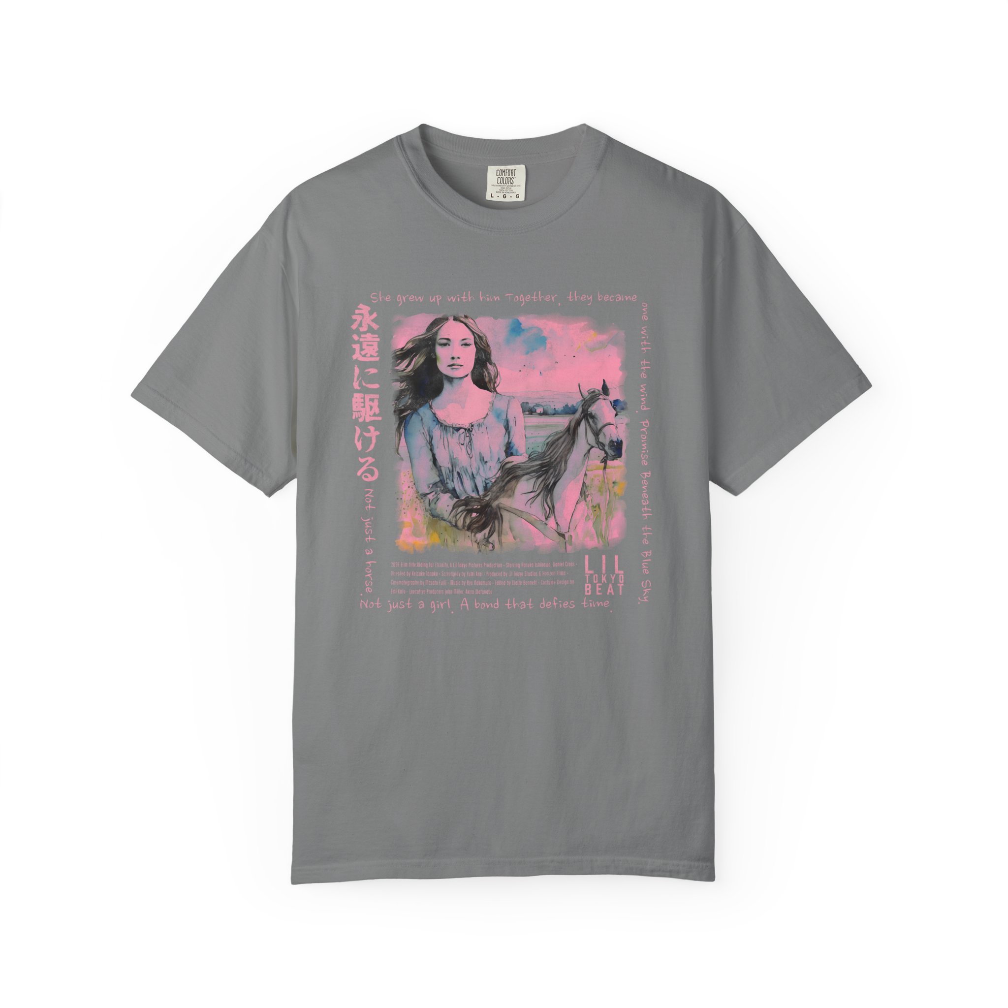Blue Sky Bond T-Shirt | Girl & Horse Cinematic Japanese Art Tee - Image 5