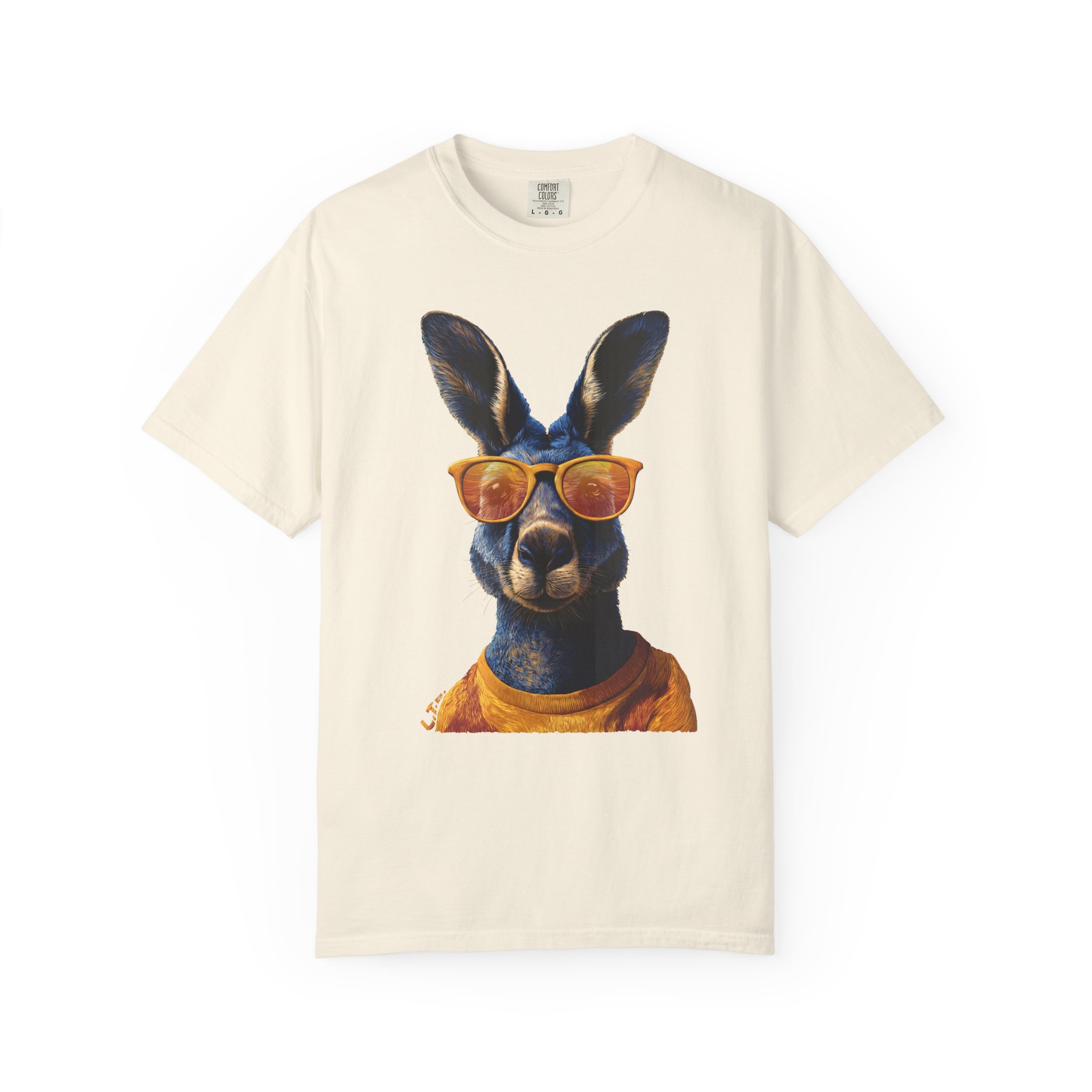 Cool Kangaroo T-Shirt | Orange Sunglasses Pop Art Animal Streetwear Tee - Image 2