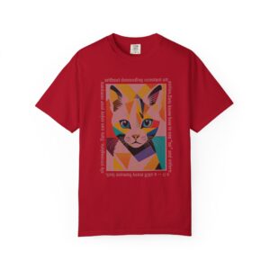 Geometric Cat Wisdom T-Shirt | Independent Feline Art Streetwear Tee
