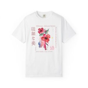 Hibiscus Delicate Beauty T-Shirt | Floral Japanese Poetic Streetwear Tee